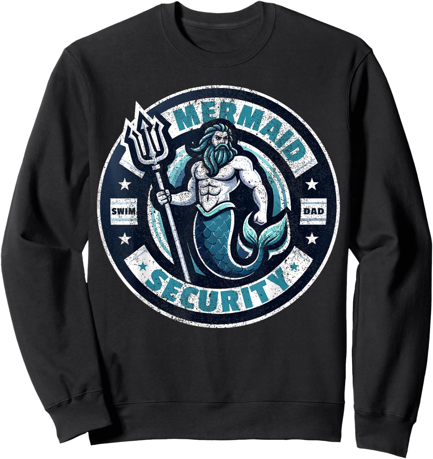 Funny Father Swimming Dad Swimmer Daughter Swim Sweatshirt - Sweatshirt | Black