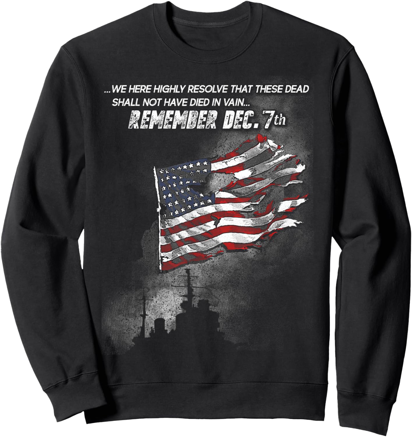 Pearl Harbor: Remember Dec. 7th Sweatshirt - Sweatshirt | Black