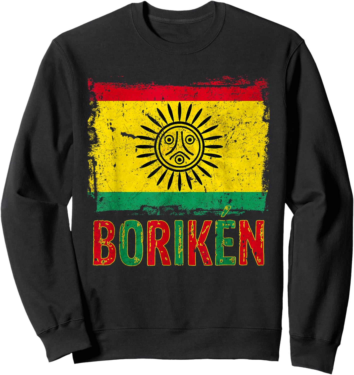 Taino Nation Flag Boriken Borinquen Native American Arawak Sweatshirt - Sweatshirt | Black