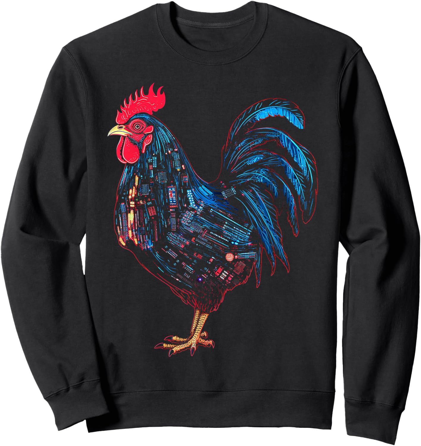Chicken Animal Graphic Art Chicken Sweatshirt - Sweatshirt | Black