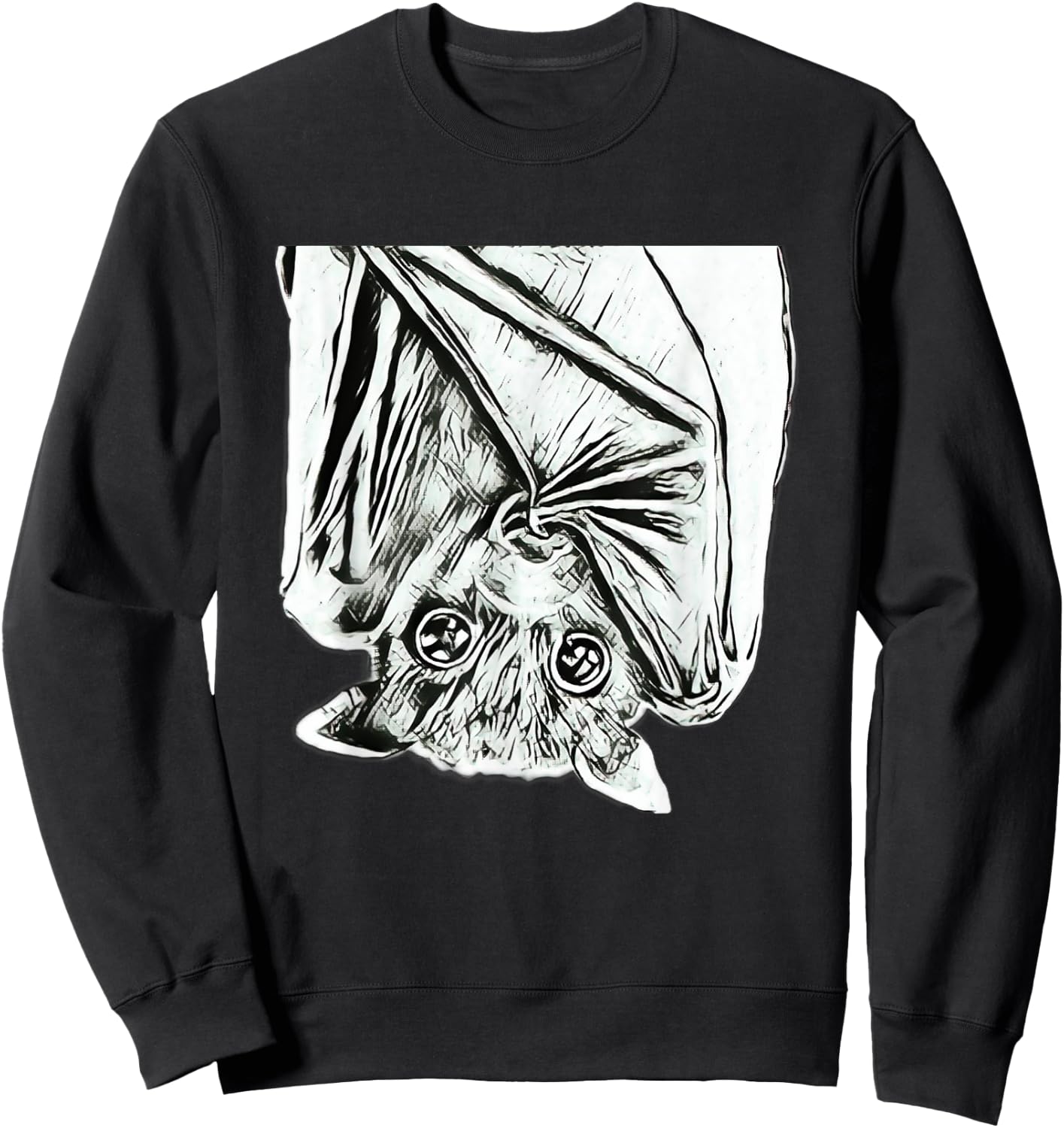Bat Night Vampire Motif Halloween Wing flying Mammals Bats Sweatshirt - Sweatshirt | Black