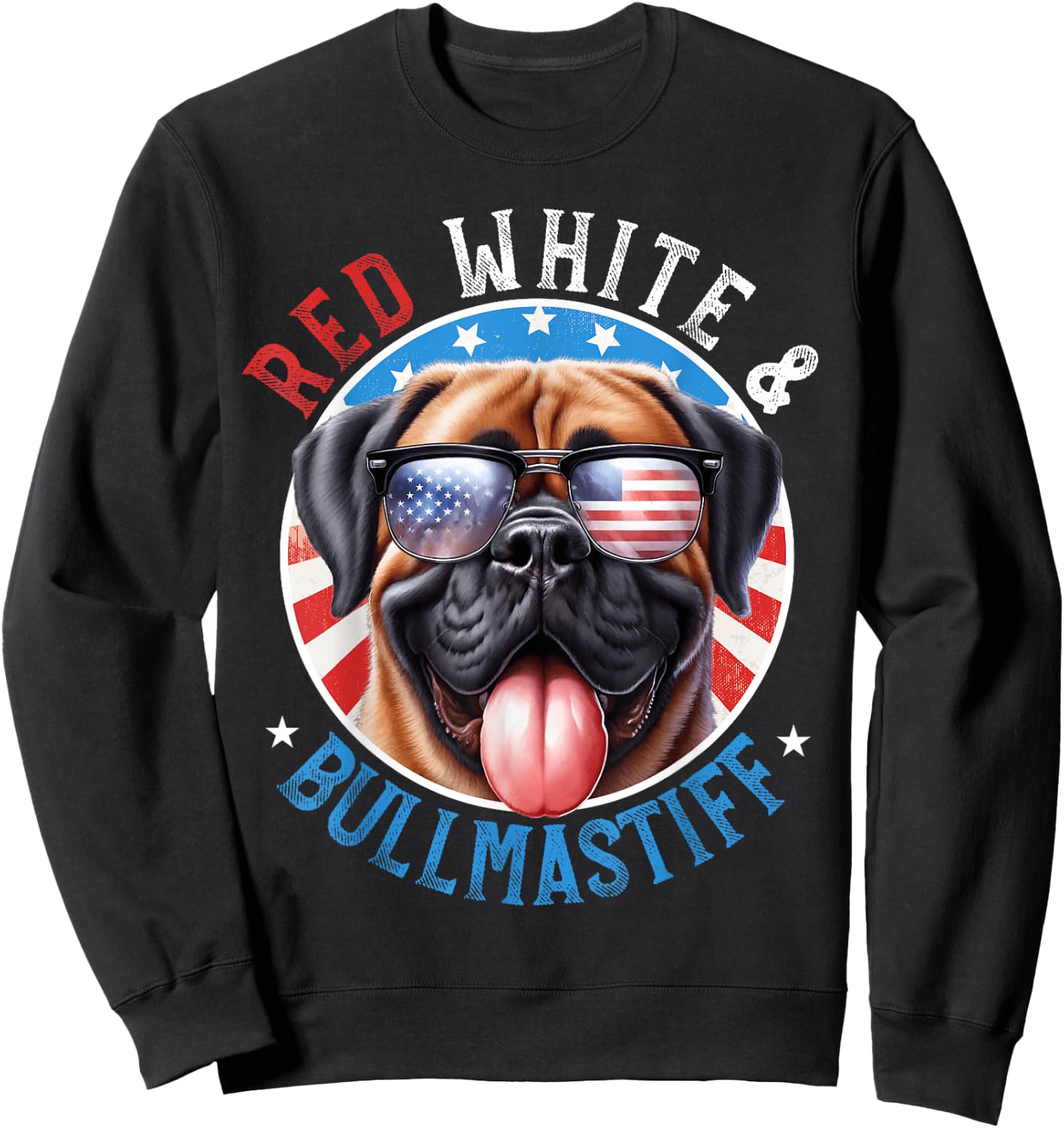 Bullmastiff Dog 4th of July Red White and The Gentle Giant Sweatshirt - Sweatshirt | Black