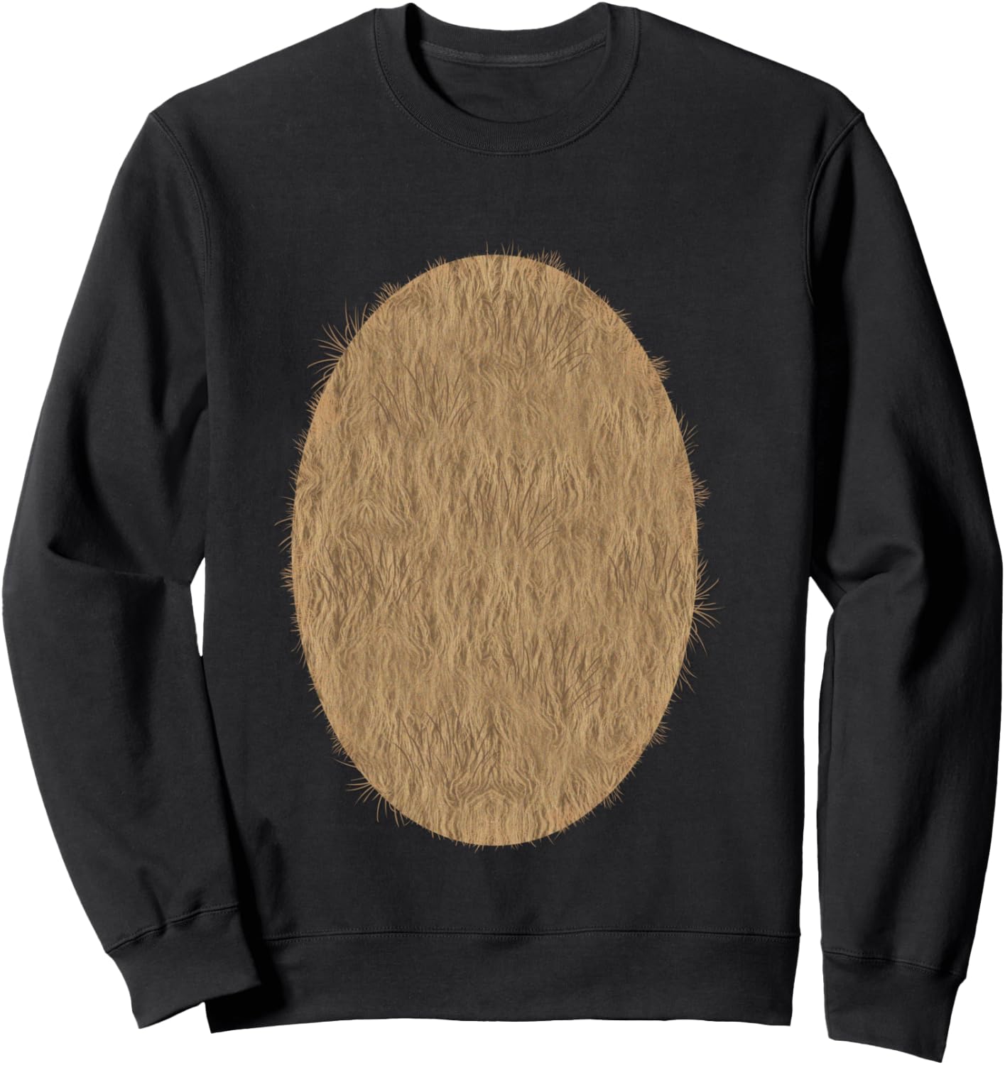 Deer Bear Fuzzy Hairy Belly Costume Sweatshirt - Sweatshirt | Black