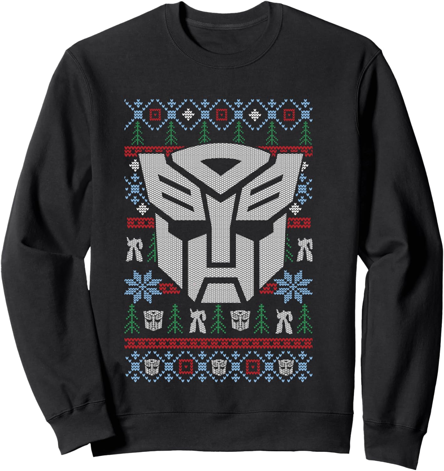Transformers Christmas Autobots Retro Ugly Sweater Style Sweatshirt - Sweatshirt | Black