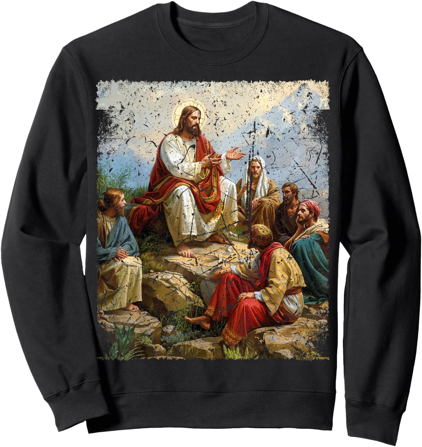 Apostle Disciple Jesus Christ Sermon on the Mount Sweatshirt - Sweatshirt | Black