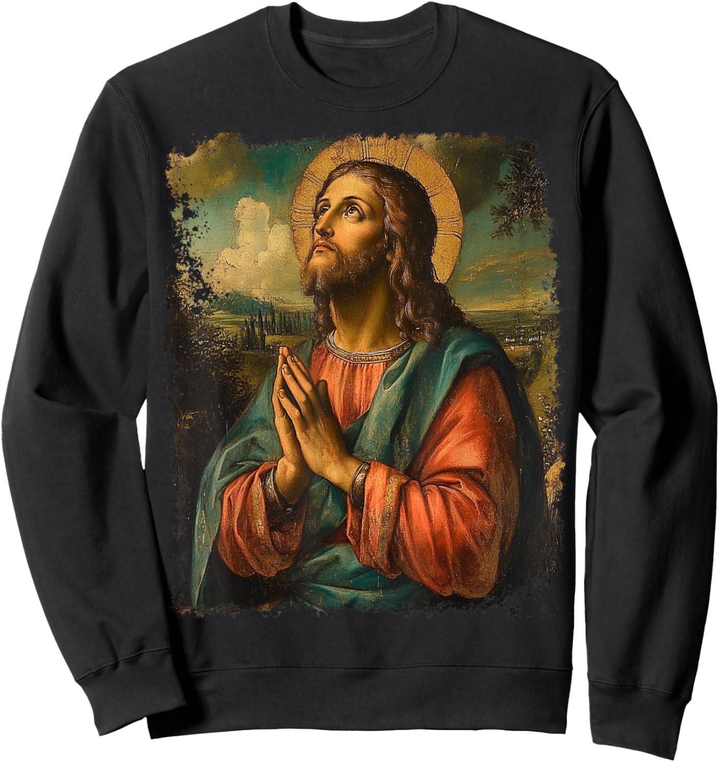 Jesus Christ Praying Sweatshirt - Sweatshirt | Black