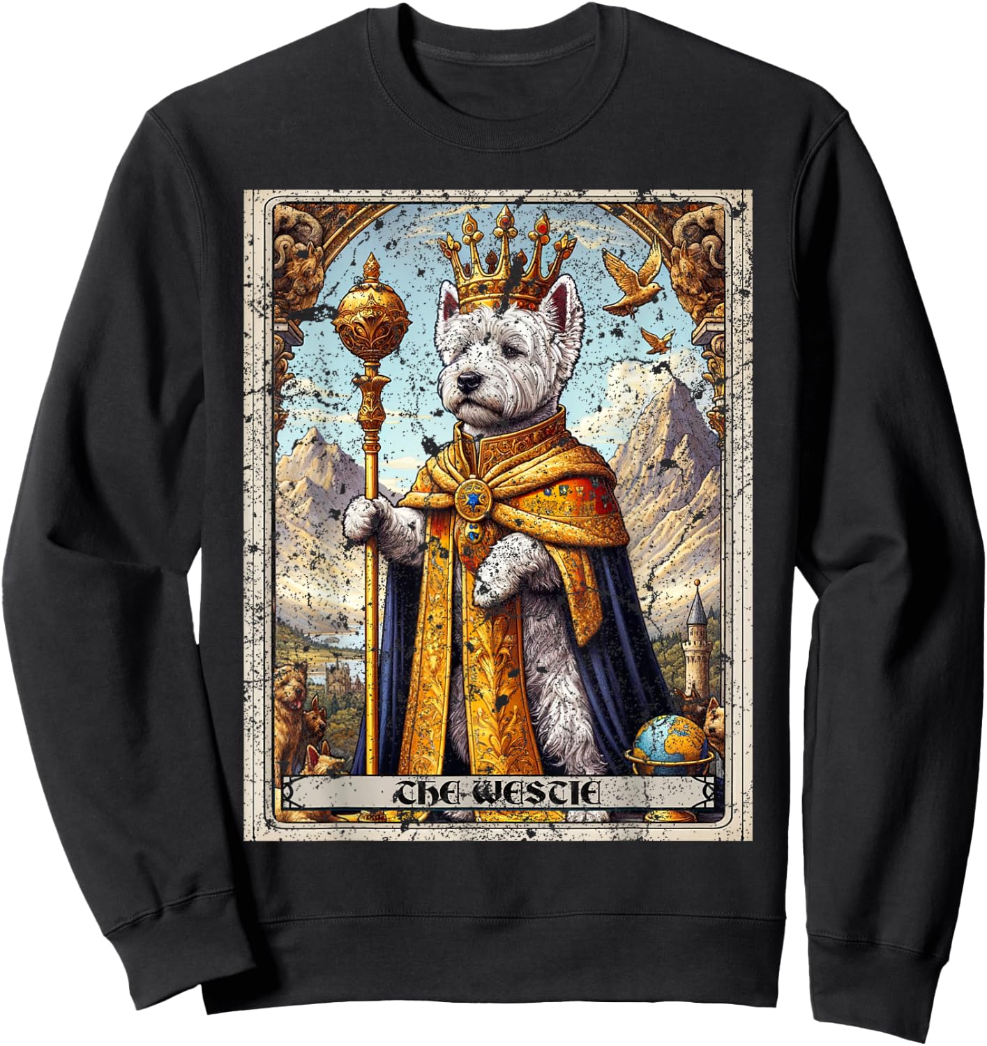 Westie Tarot Card Dog Sweatshirt - Sweatshirt | Black