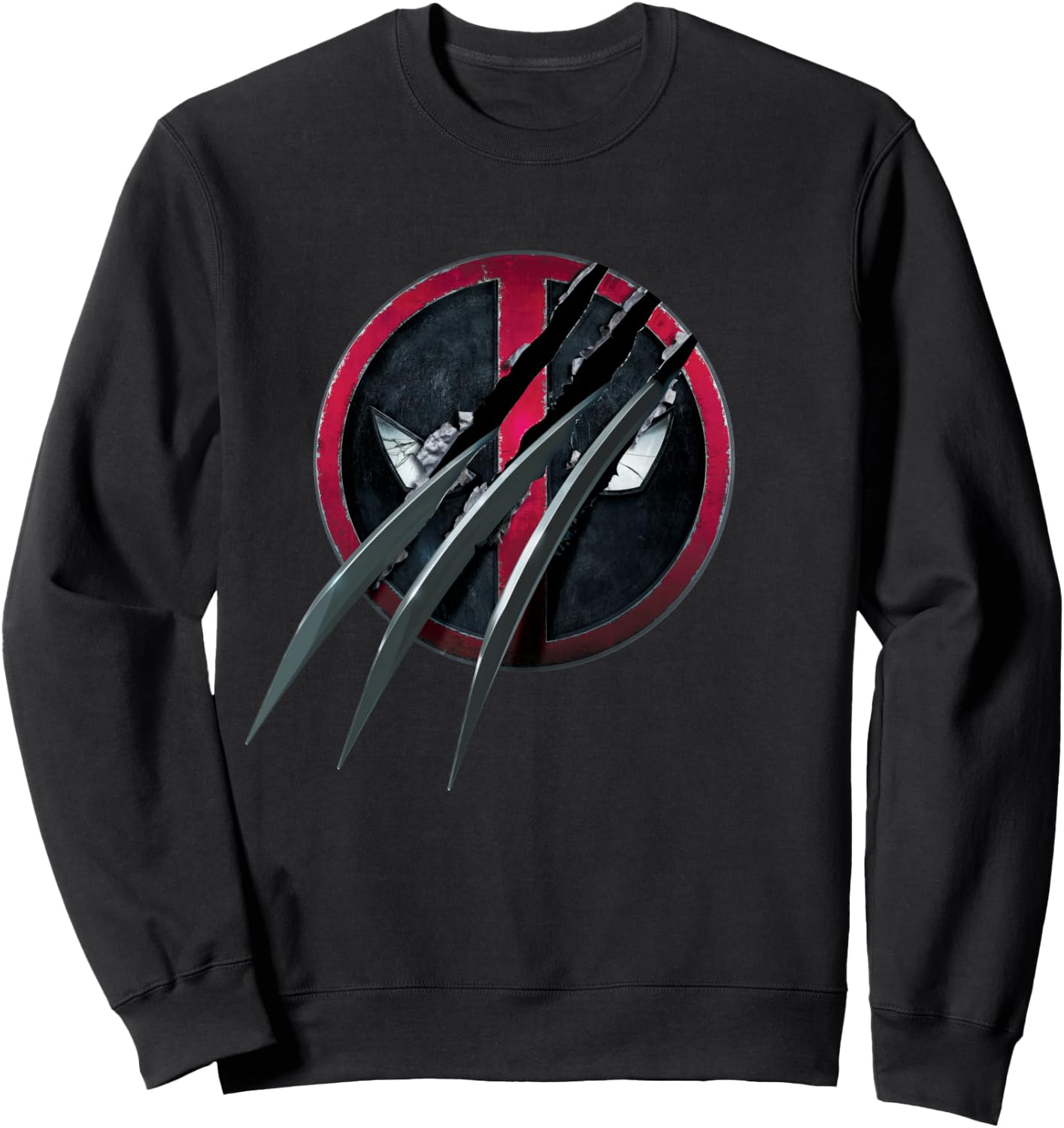 Marvel Studios Deadpool & Wolverine Slashed Icon with Claws Sweatshirt - Sweatshirt | Black