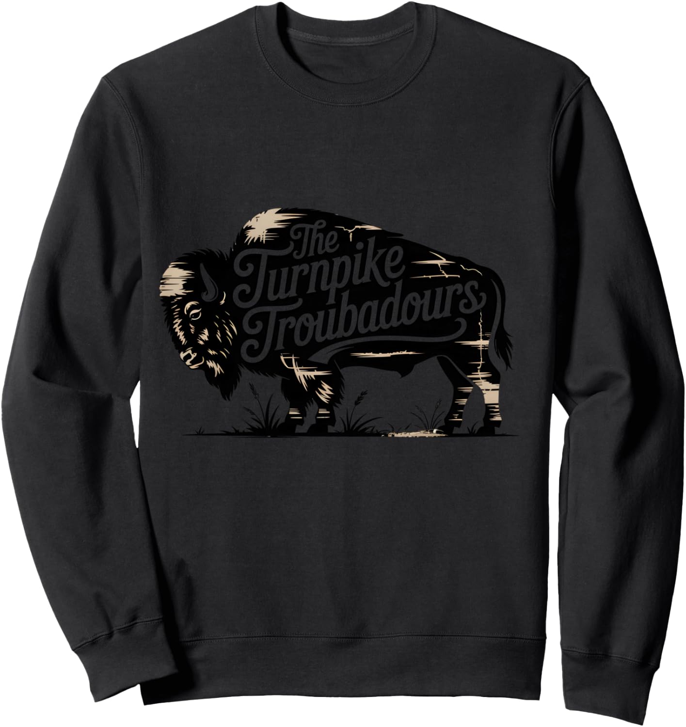 Vintage Turnpike Distressed Country Music Men Women Sweatshirt - Sweatshirt | Black