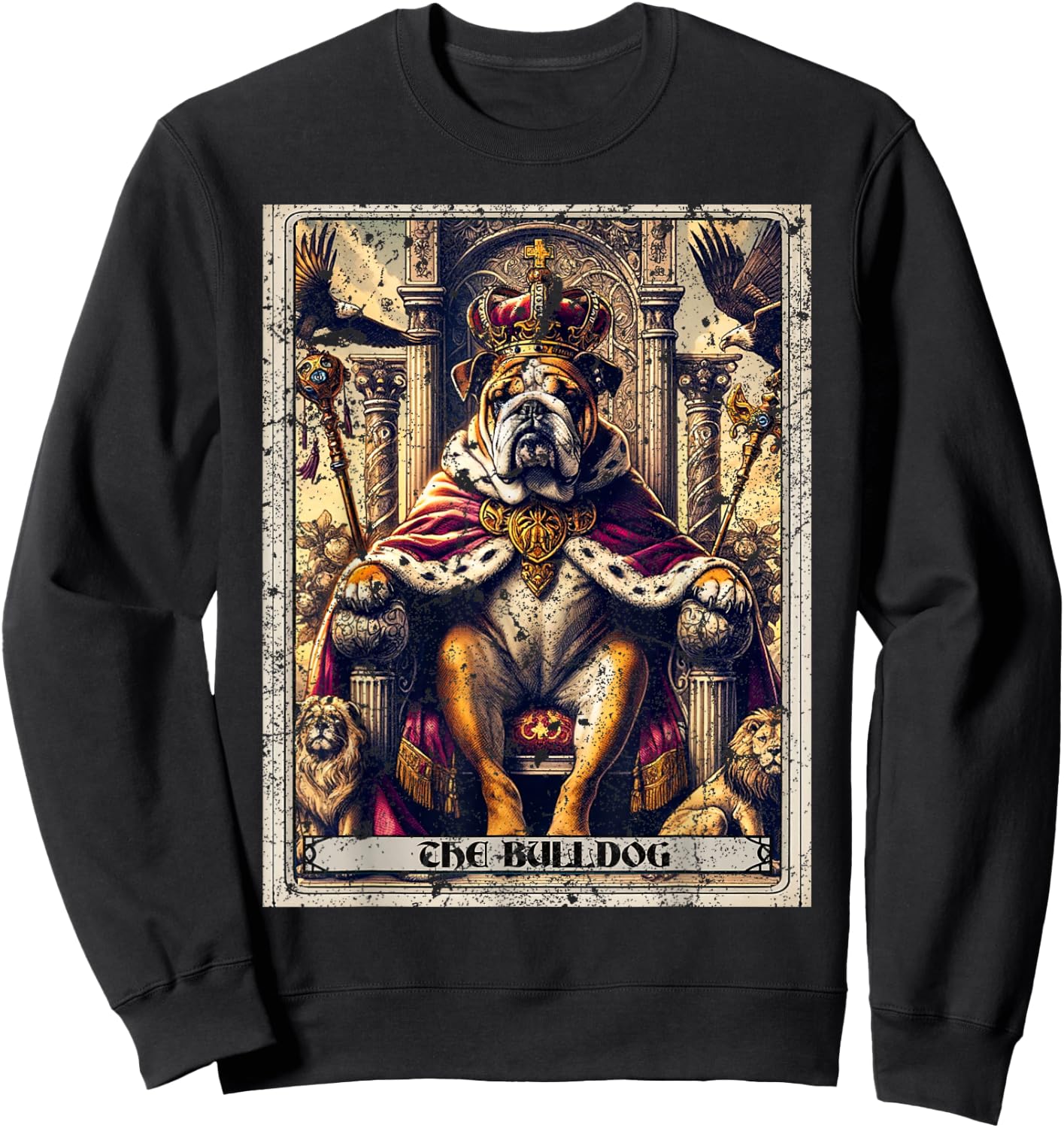English Bulldog Tarot Card Dog Sweatshirt - Sweatshirt | Black