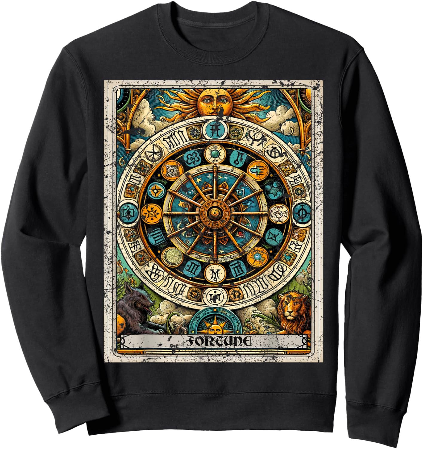 Tarot Card The World Sweatshirt - Sweatshirt | Black