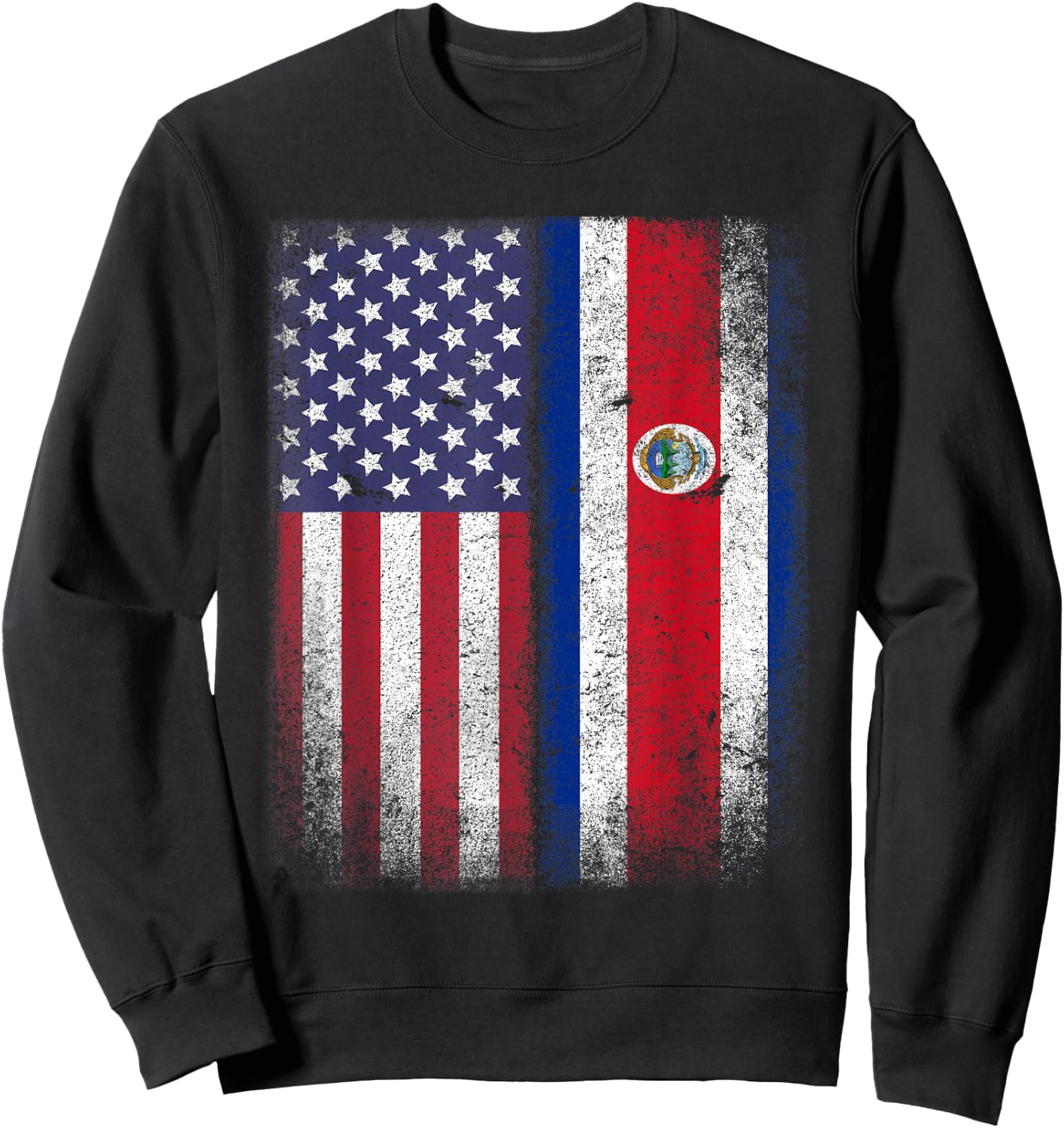Costa Rican American Flag Costa Rica USA Gift America Sweatshirt - Sweatshirt | Black