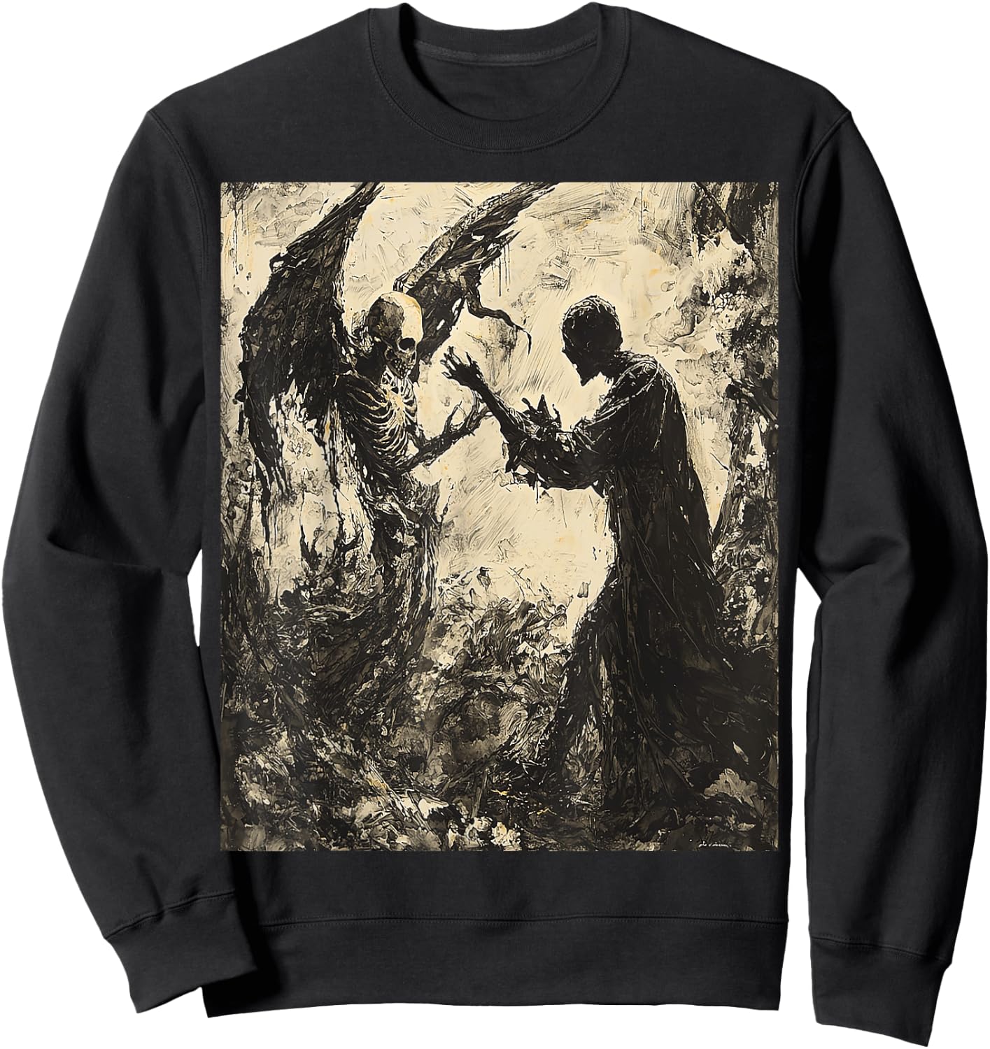 Painting Angel of Death Battle Fighting Dreamscape Art Sweatshirt - Sweatshirt | Black