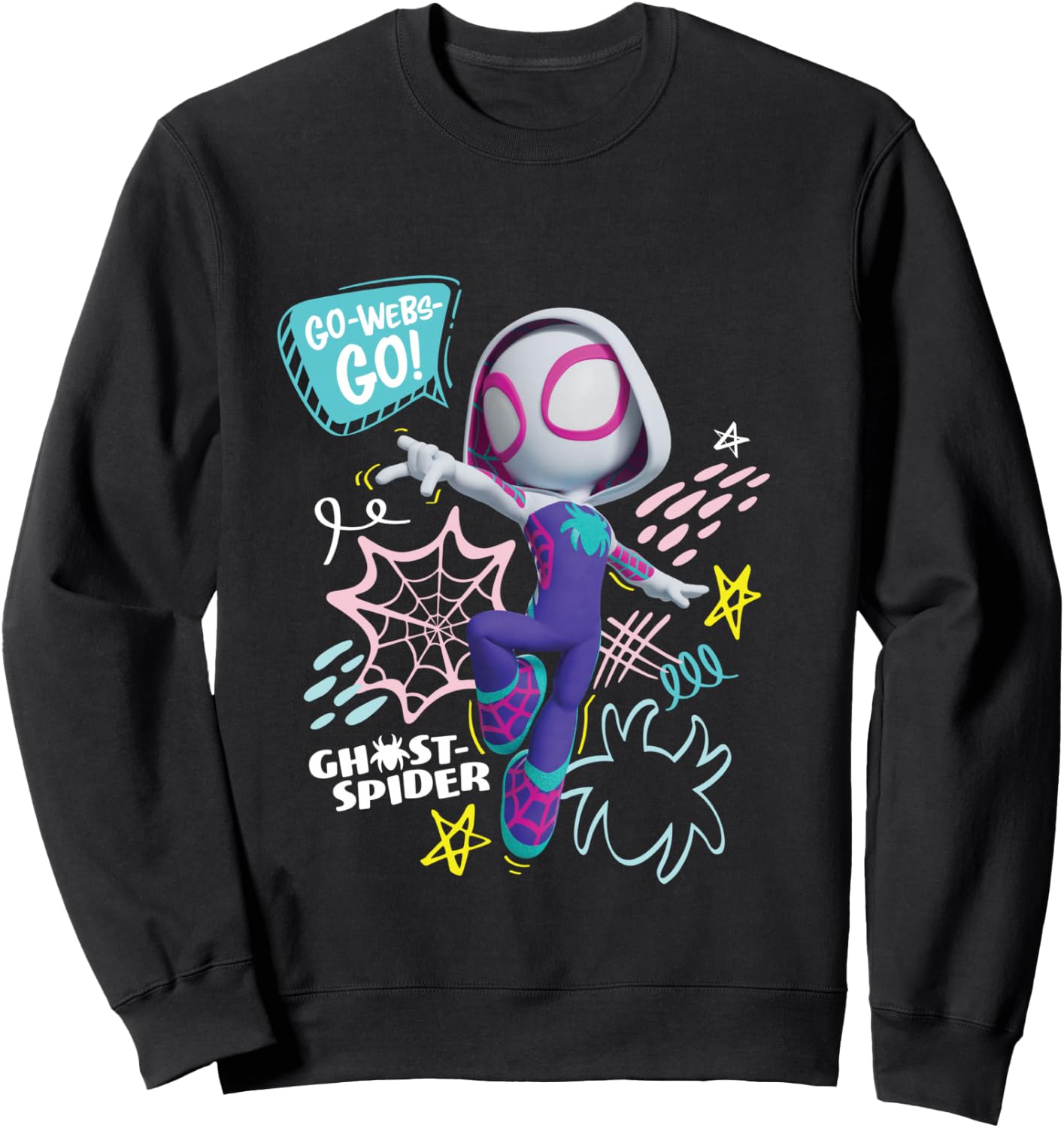 Marvel Spidey and His Amazing Friends Ghost-Spider Go Webs! Sweatshirt - Sweatshirt | Black