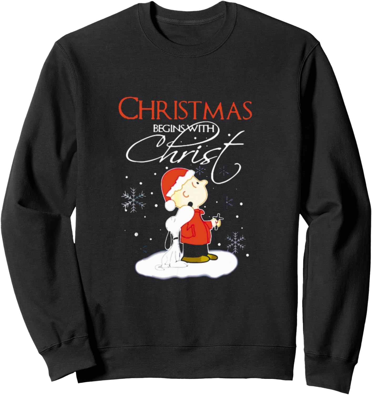 Christmas Begins With Christ Xmas Gift Holiday costume Sweatshirt - Sweatshirt | Black