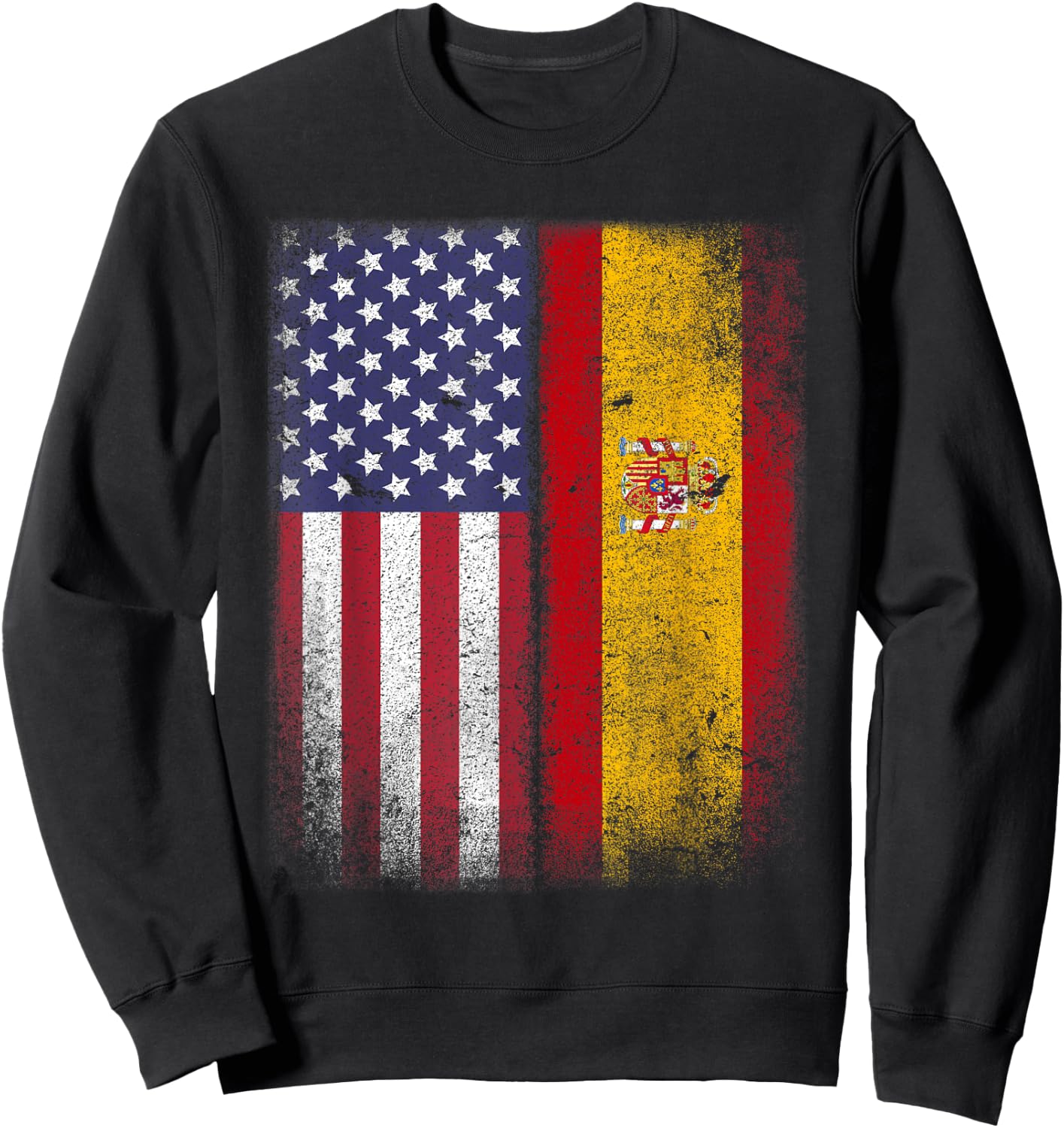 Spanish American Flag Spain Usa Bandera Espana Sweatshirt - Sweatshirt | Black