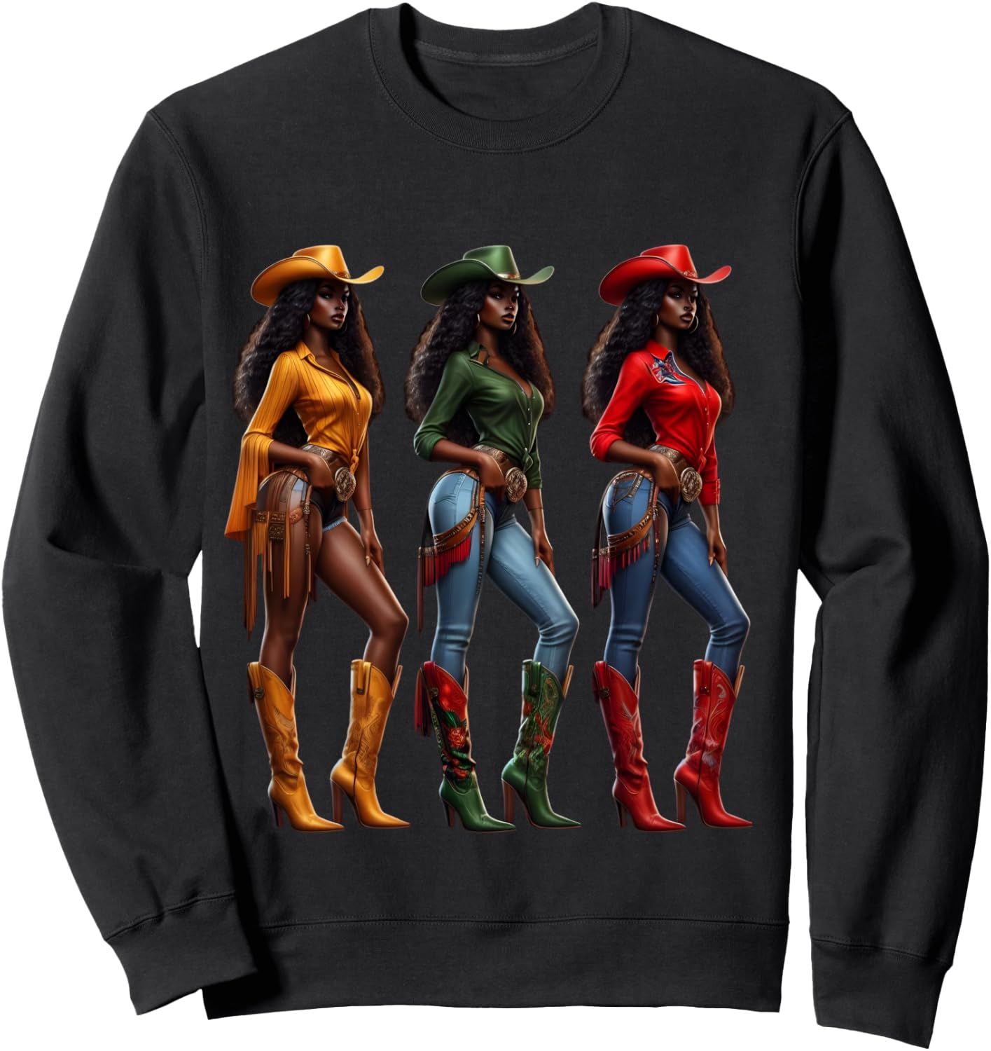 Black Cowgirl Western Rodeo Juneteenth Freedom Afro Women Sweatshirt - Sweatshirt | Black