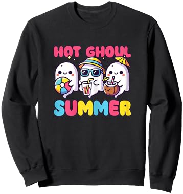Summerween Hot Ghoul Summer Halloween Ghost Sweatshirt - Sweatshirt | Black