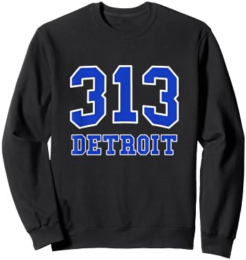 Graphic Apparel Co. Detroit Area Code 313 - Hometown Pride - Classic Sweatshirt - Sweatshirt | Black