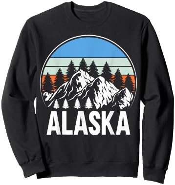Alaskan Wilderness Mountain Glacier, Alaska Souvenir Sweatshirt - Sweatshirt | Black
