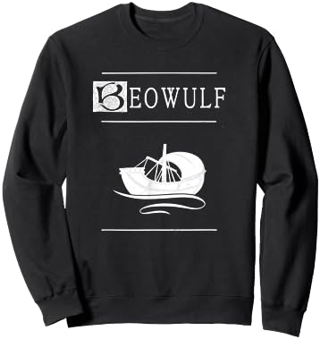 Beowulf and The Viking Ship Sweatshirt - Sweatshirt | Black