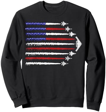 USA Fighter Jets 4th of July Men Women Kids Funny Patriotic Sweatshirt - Sweatshirt | Black
