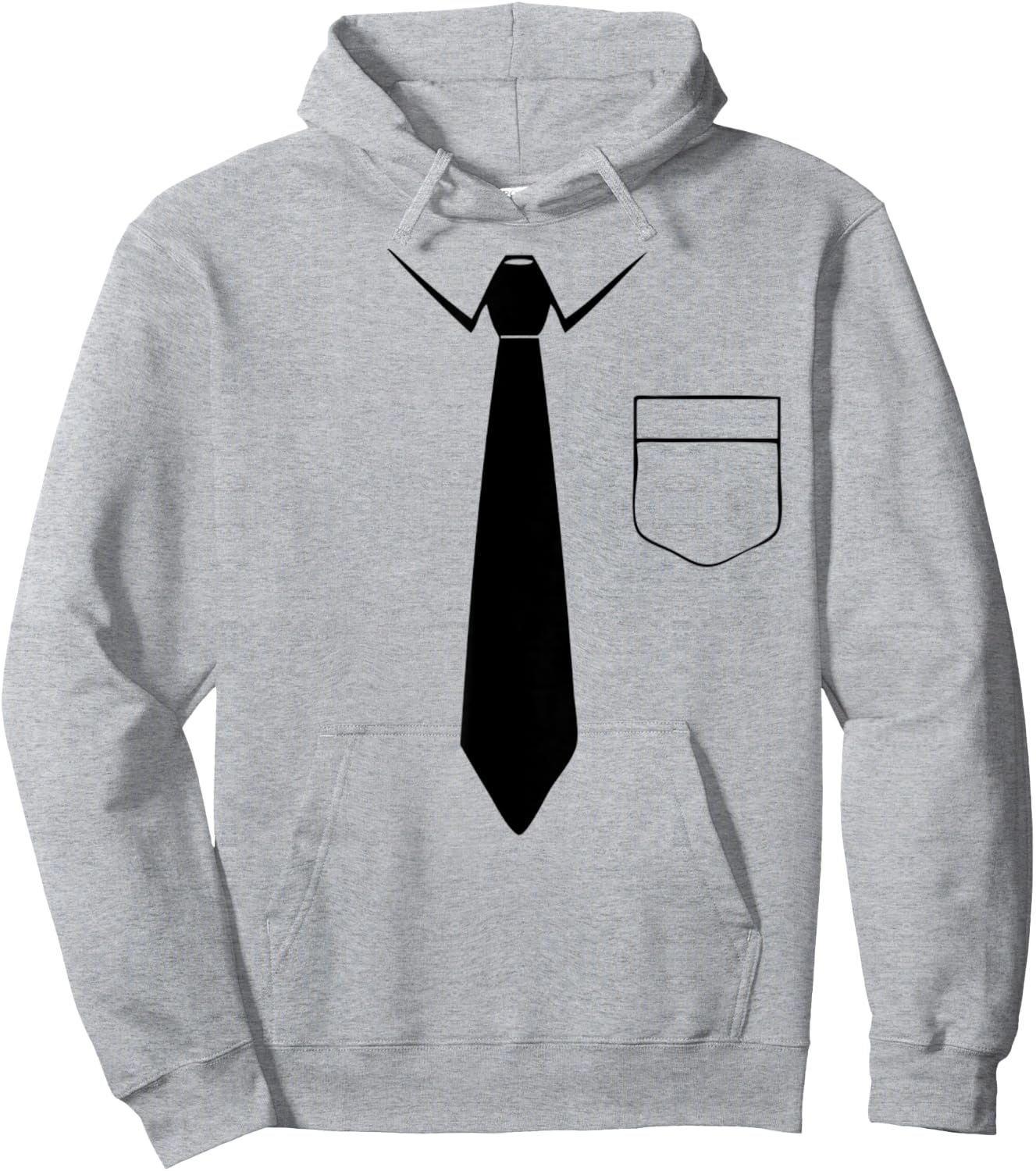 Novelty Collar and Tie , Dress code? No problem. Funny Hoodie - Hoodie | Ash