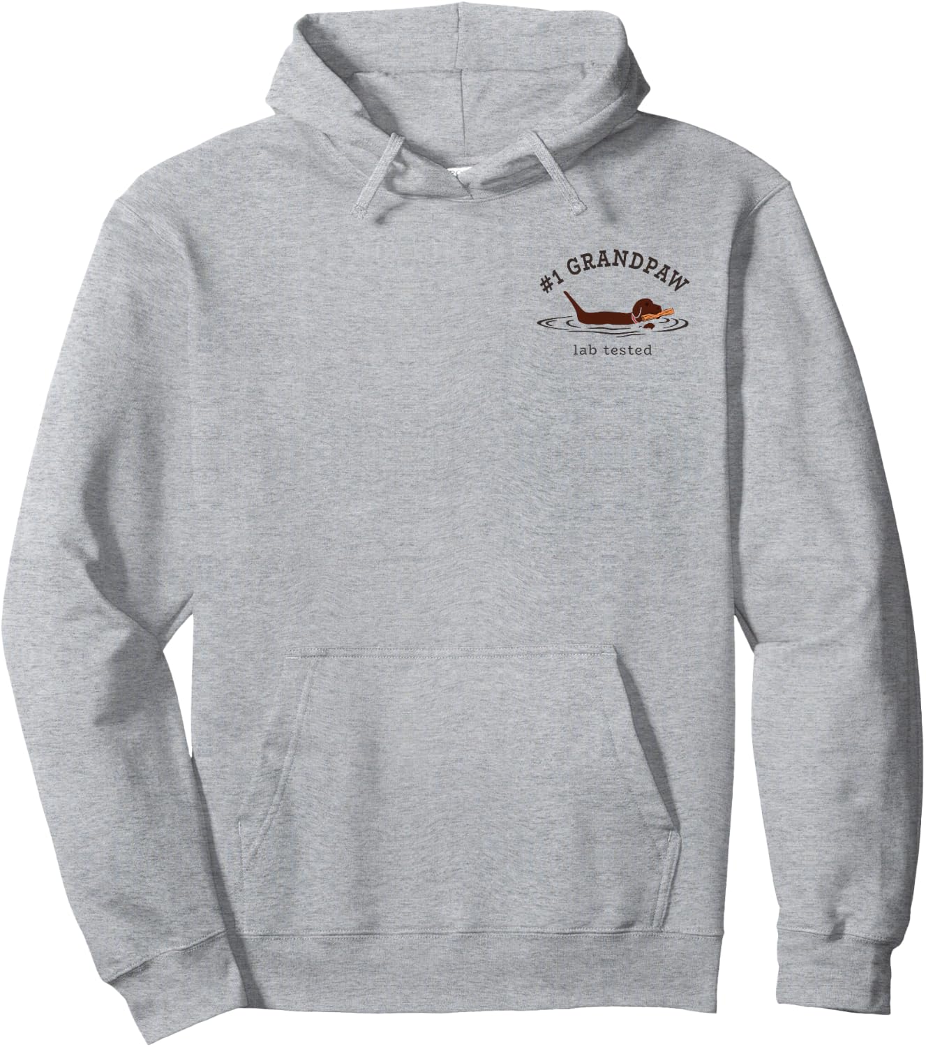 2 Sided Print Chocolate Labrador Retriever Dog #1 Grandpaw Men Hoodie - Hoodie | Ash