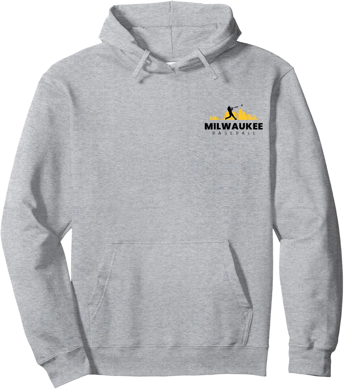 Milwaukee Baseball Minimalist City Skyline Baseball Lover Hoodie - Hoodie | Ash