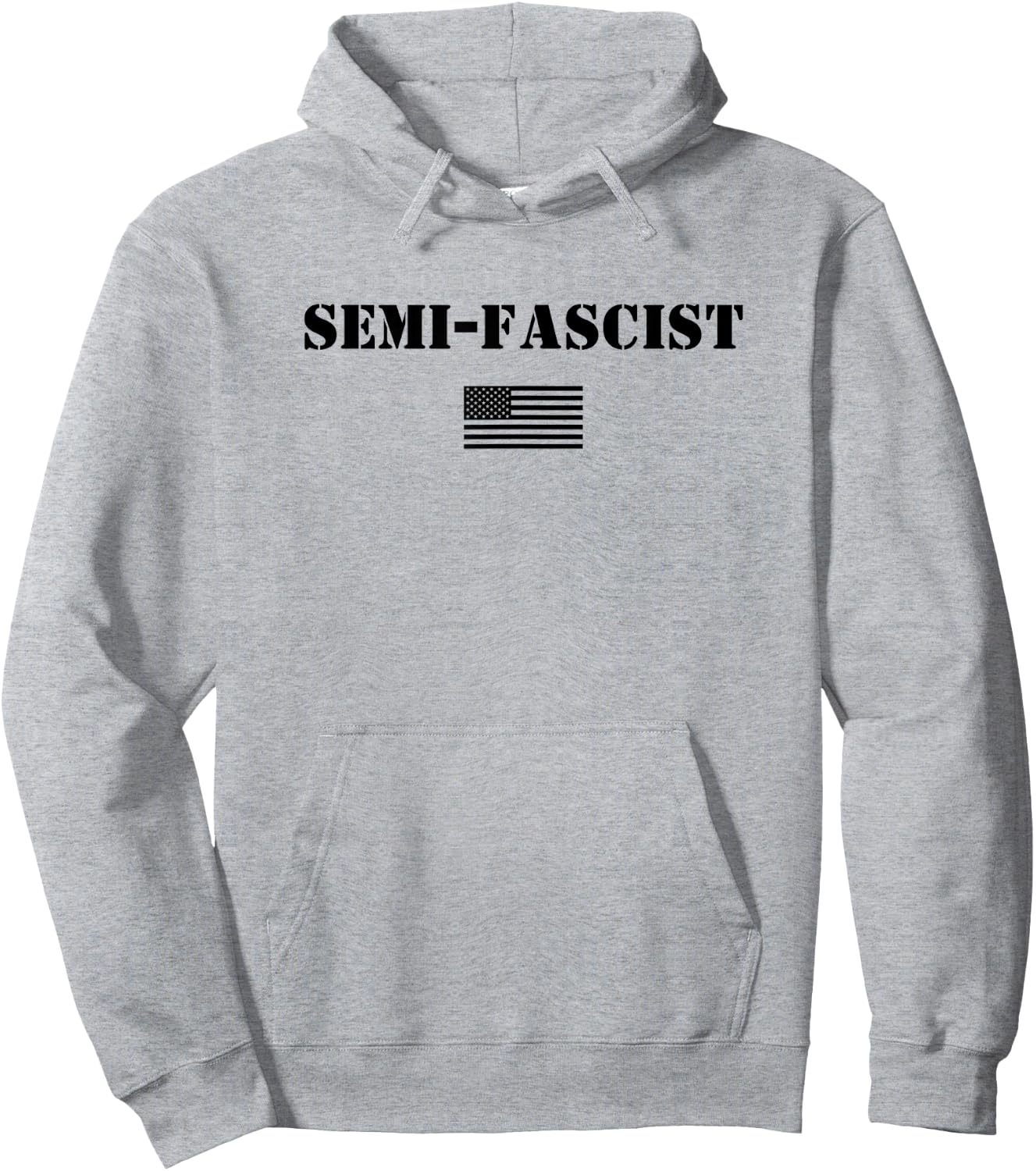 Semi Fascist American Flag Hoodie - Hoodie | Ash
