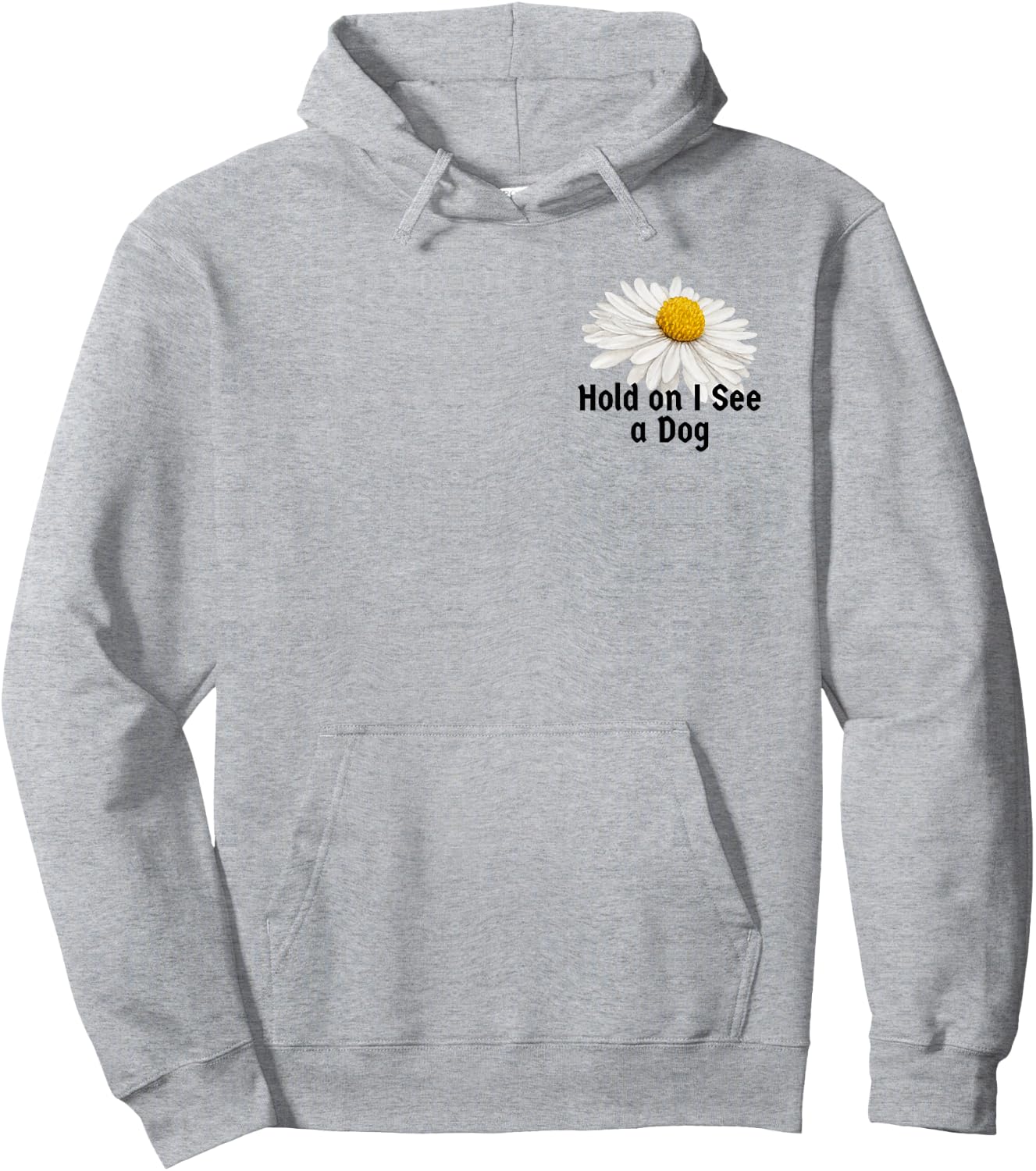 Vintage Botanical Saying Hold on I See a Dog Men Hoodie - Hoodie | Ash