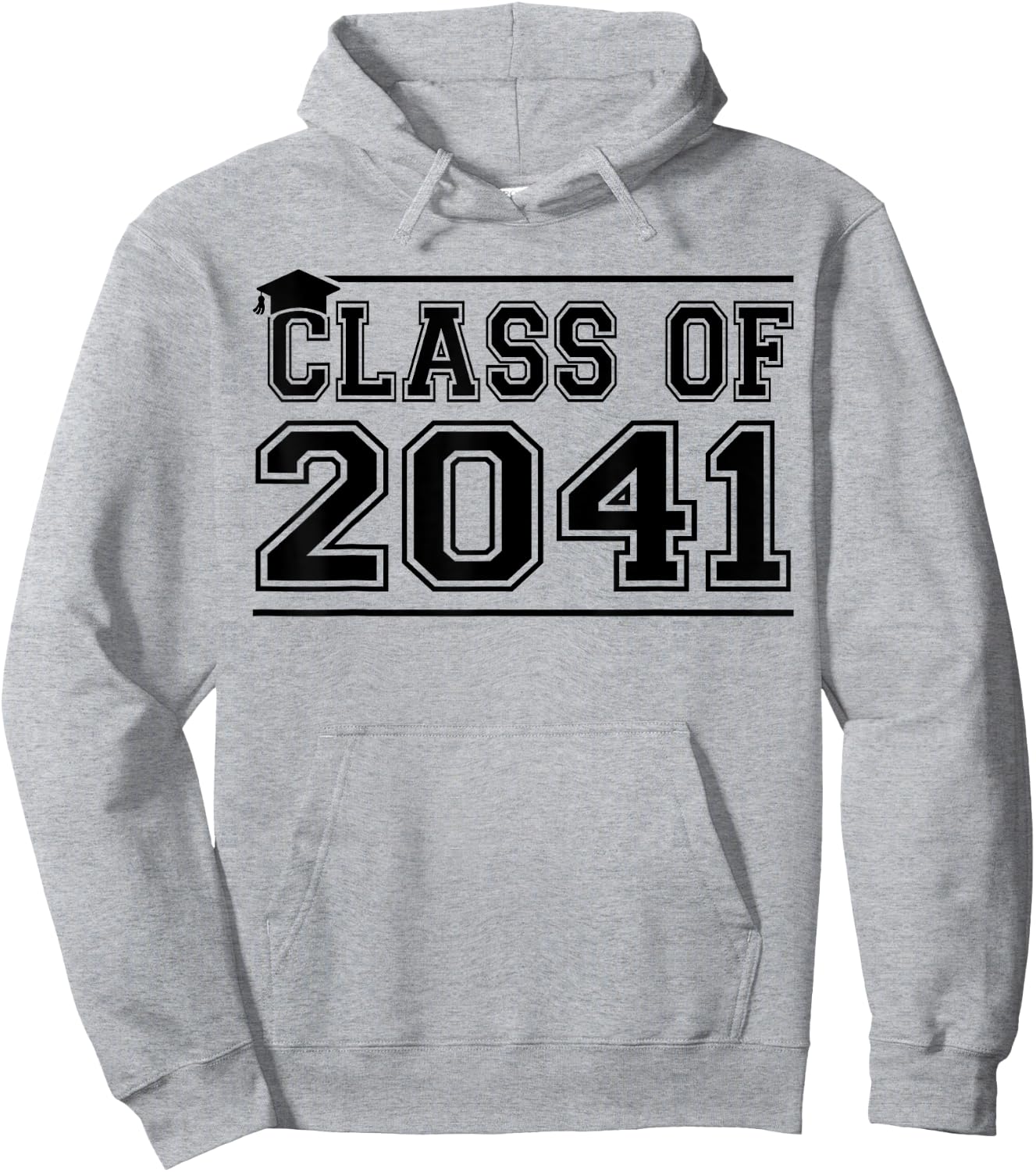 Class of 2041 Grow With Me Handprints On Back K to 12 Grade Hoodie - Hoodie | Ash