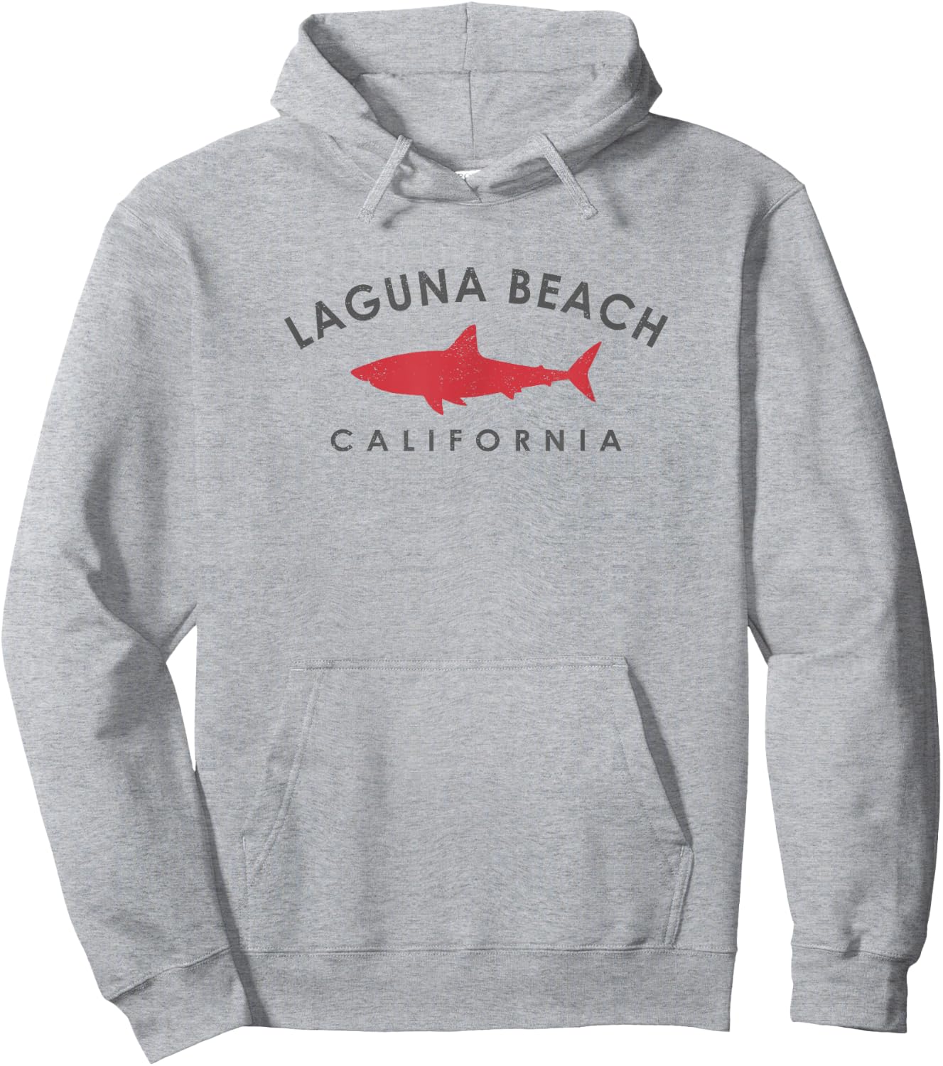 Laguna Beach California Shark Souvenir Vintage Hoodie - Hoodie | Ash