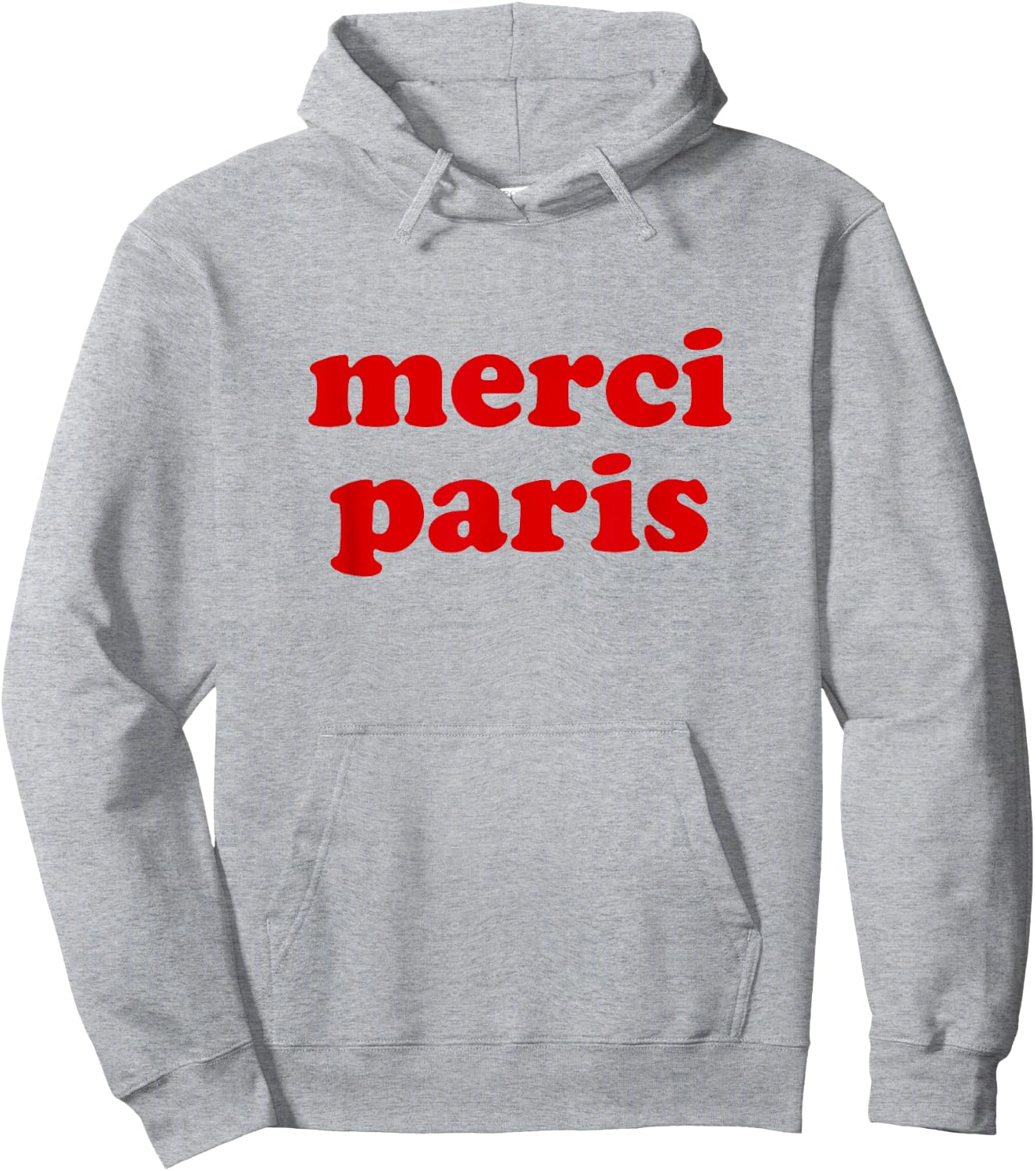 Merci Paris Meme Fan Red Text Paris France Hoodie - Hoodie | Ash
