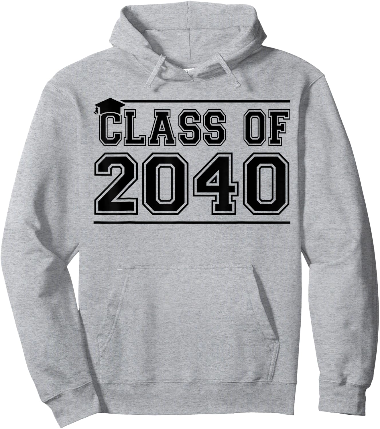 Class of 2040 Grow With Me Handprints On Back K to 12 Grade Hoodie - Hoodie | Ash