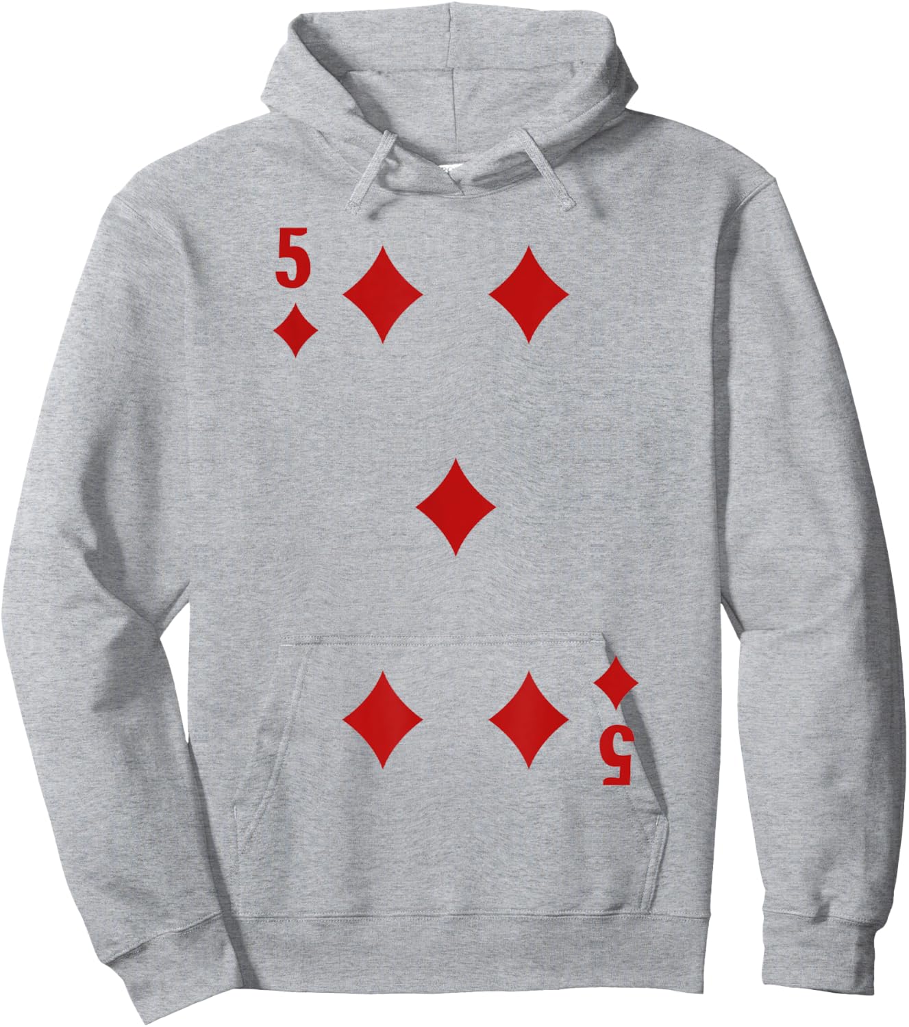 5 of Diamonds Playing Cards Halloween Costume Group Matching Hoodie - Hoodie | Ash