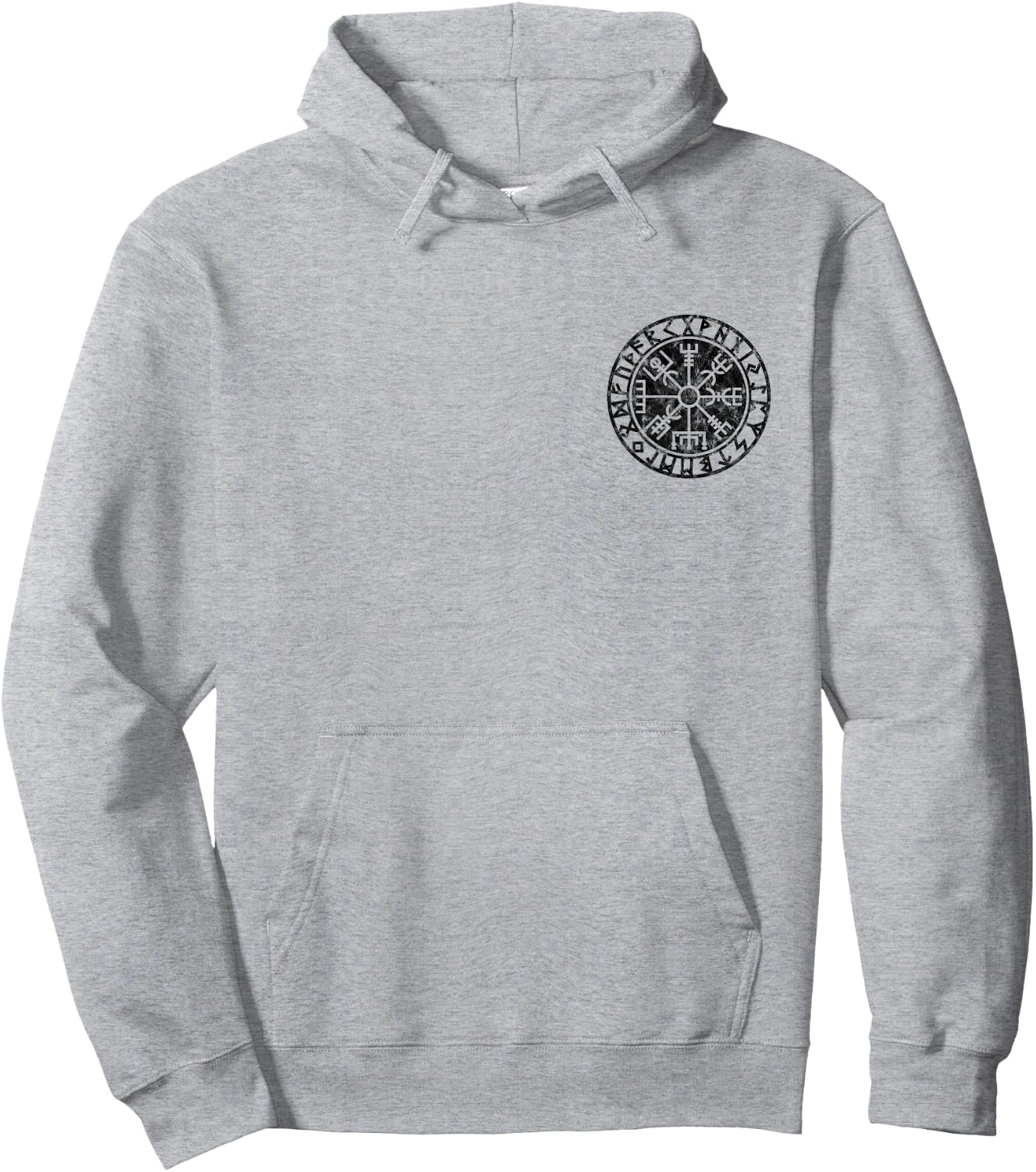 Vegvisir, Viking, rune circle, Nordic, symbol, Odin, Thor Hoodie - Hoodie | Ash