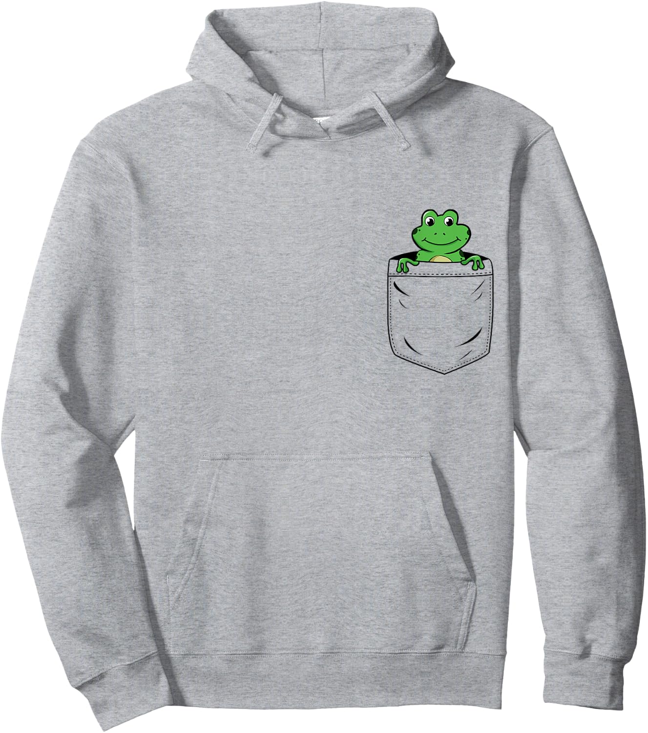 Frog Lovers Cute Funny Frog In Pocket Hoodie - Hoodie | Ash