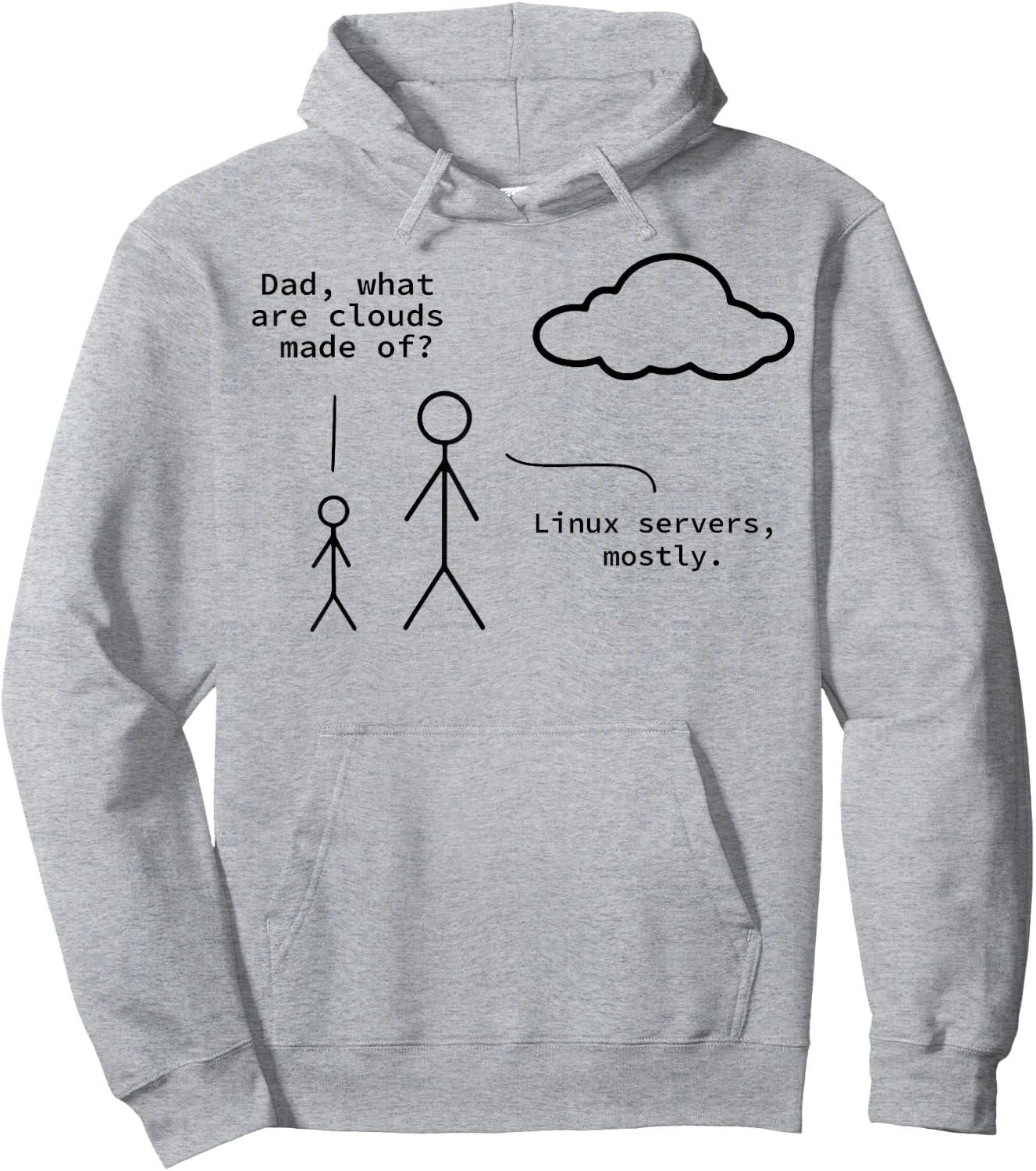 Dad What Are Clouds Made Of? Linux Servers Mostly Hoodie - Hoodie | Ash