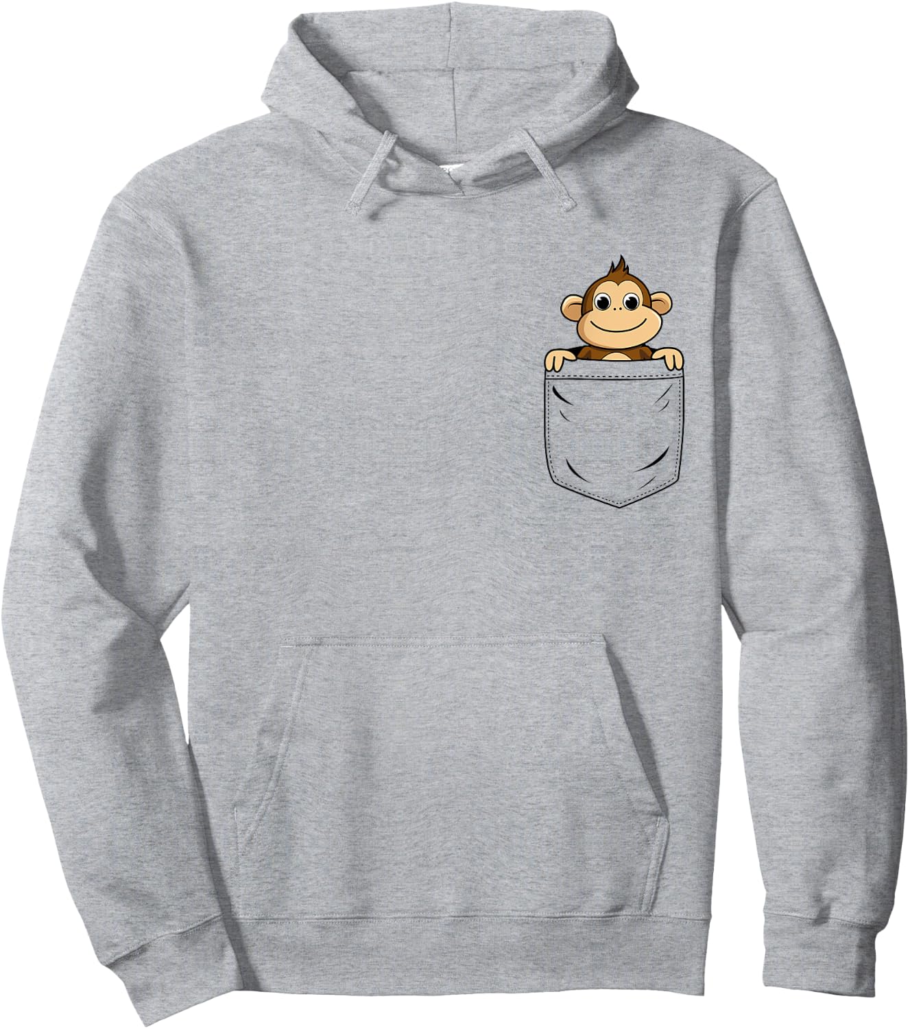 Monkey Lovers Cute Funny Monkey In Pocket Hoodie - Hoodie | Ash