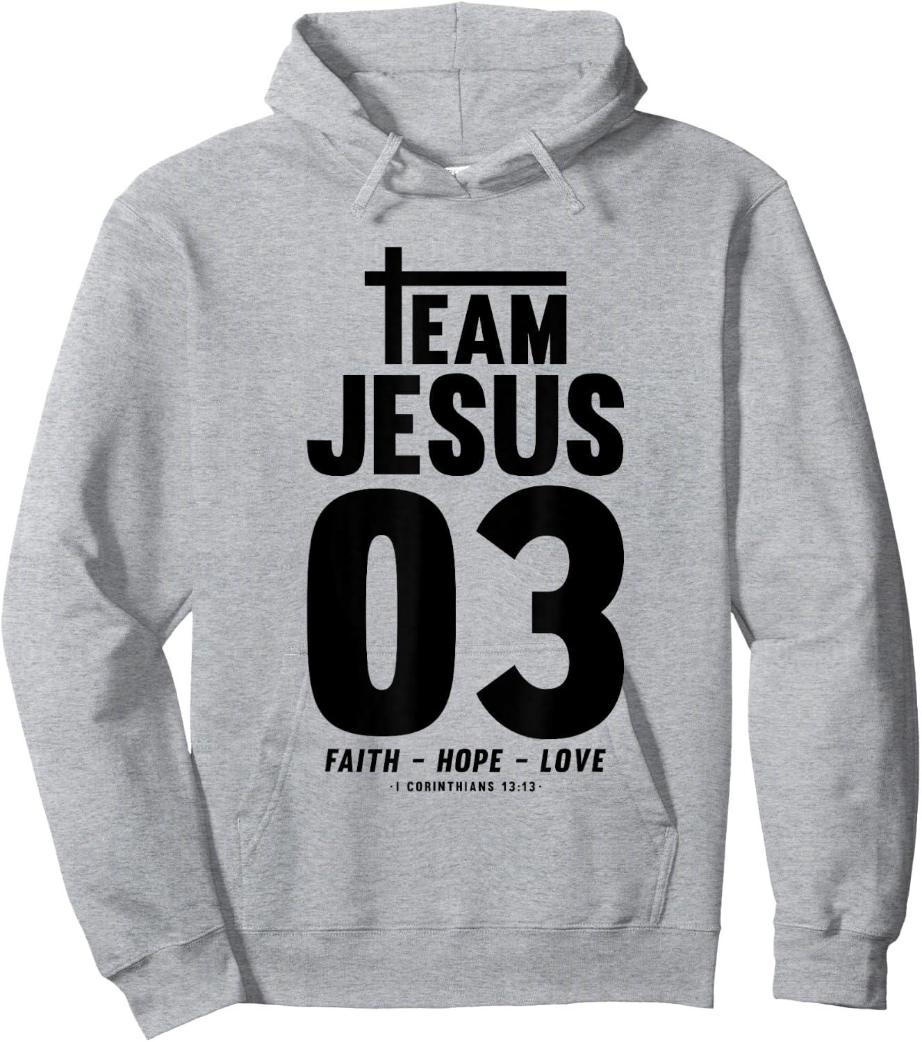 Christian - Team Jesus 03 Faith Hope Love Hoodie - Hoodie | Ash