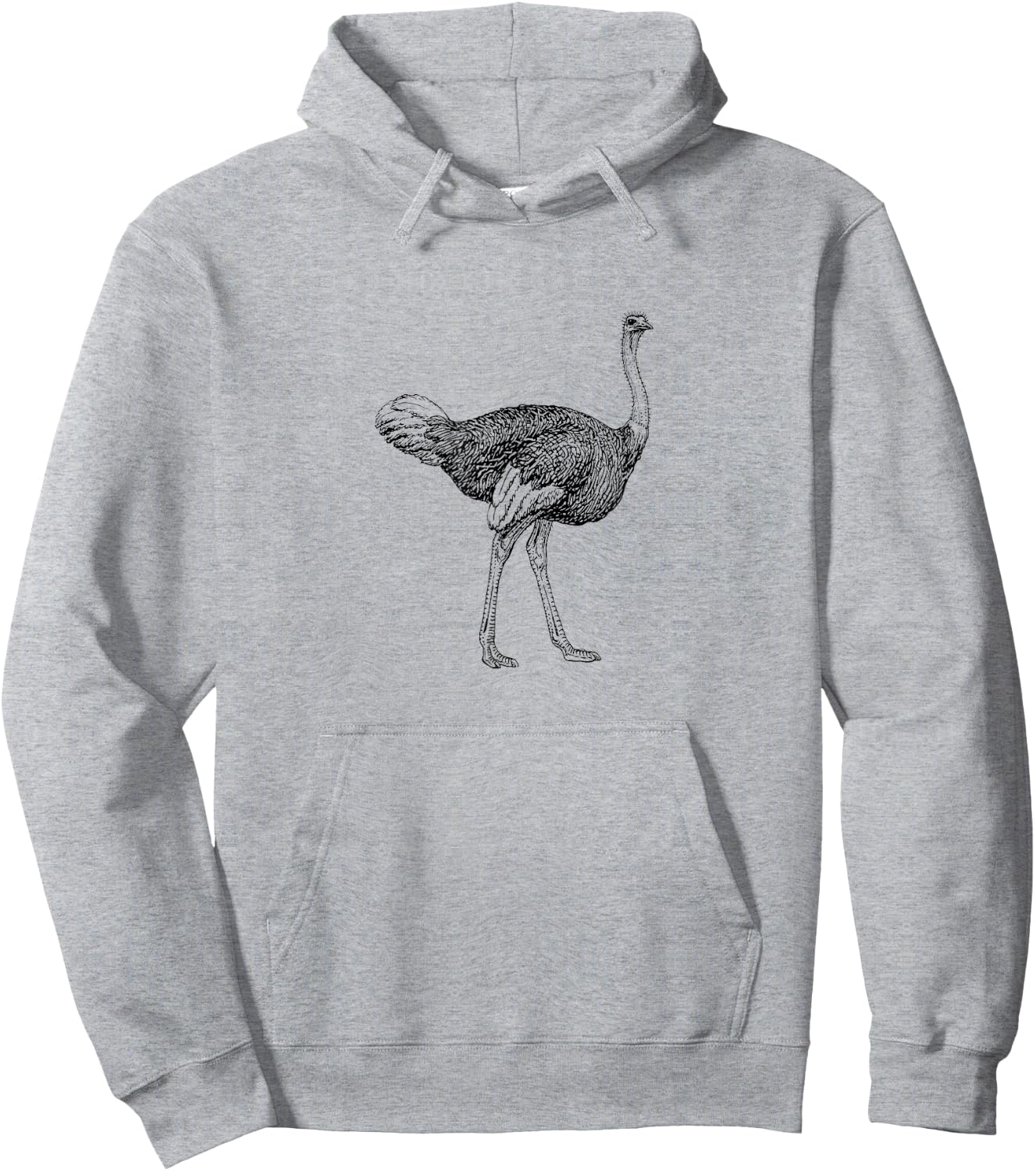 Vintage Ostrich Graphic Funny Ostrich Hipster Hoodie - Hoodie | Ash