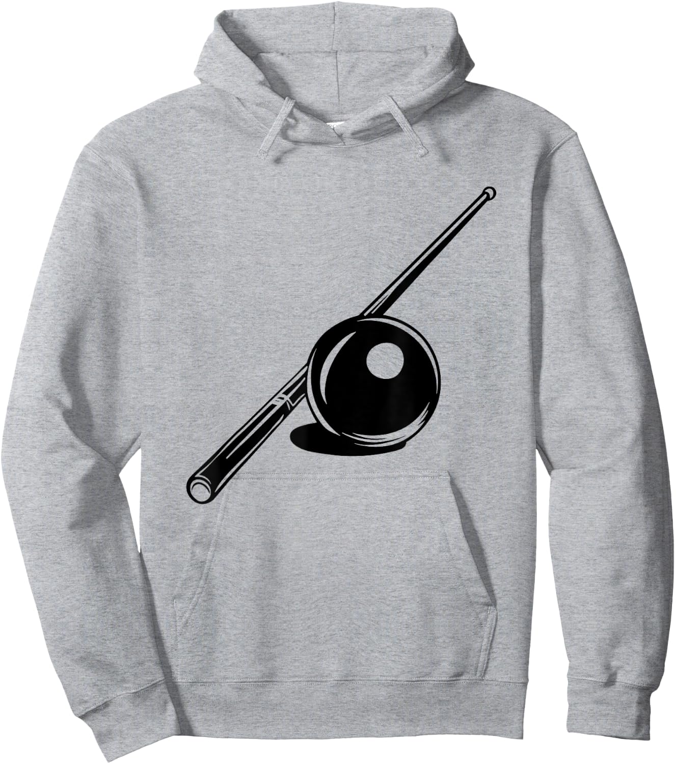 Billiard Ball and Cue Stick Sketch Carom Billiards Hoodie - Hoodie | Ash