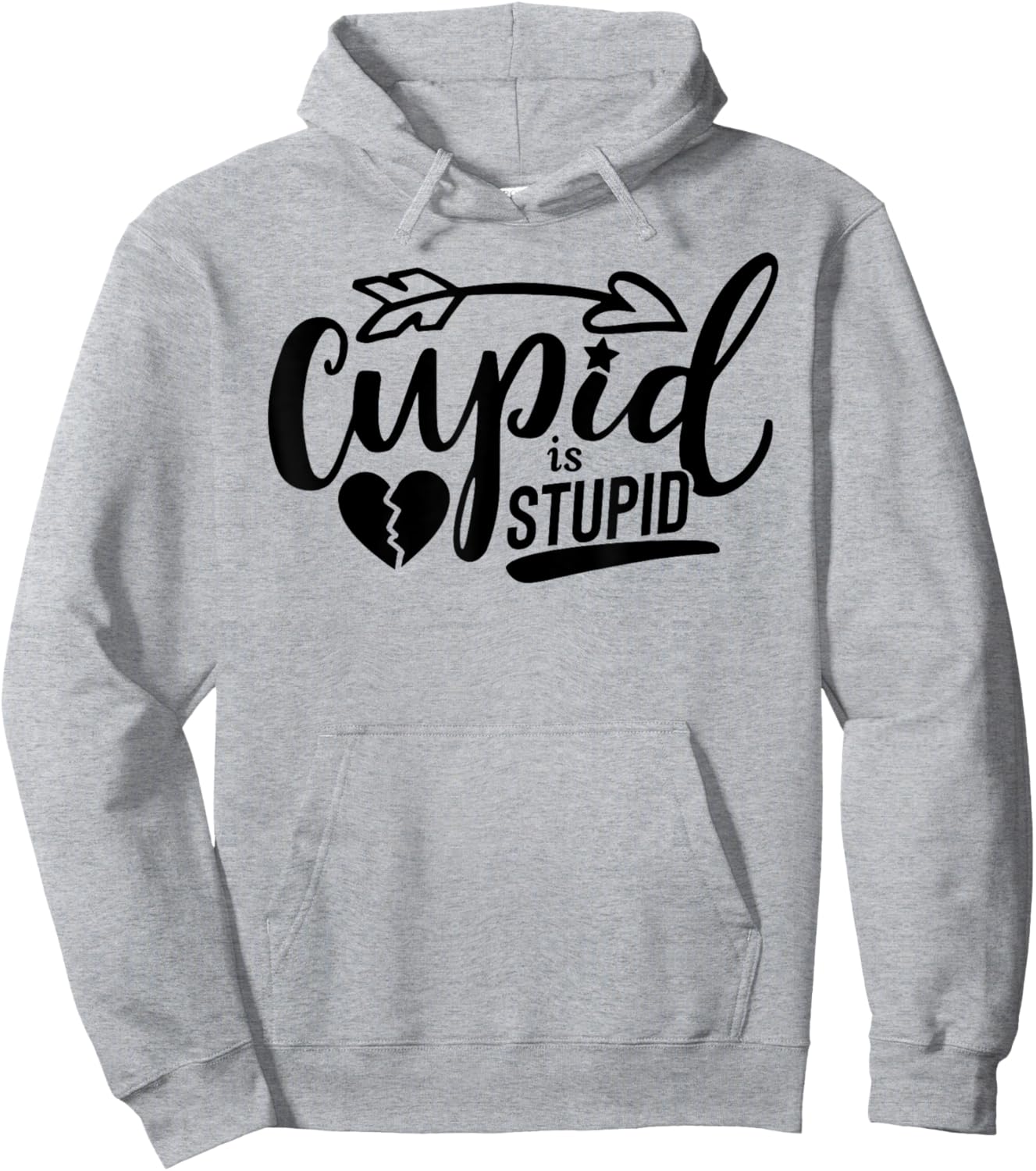 Cupid Is Stupid FUNNY Anti-Valentine's Day Singles Awareness Hoodie - Hoodie | Ash
