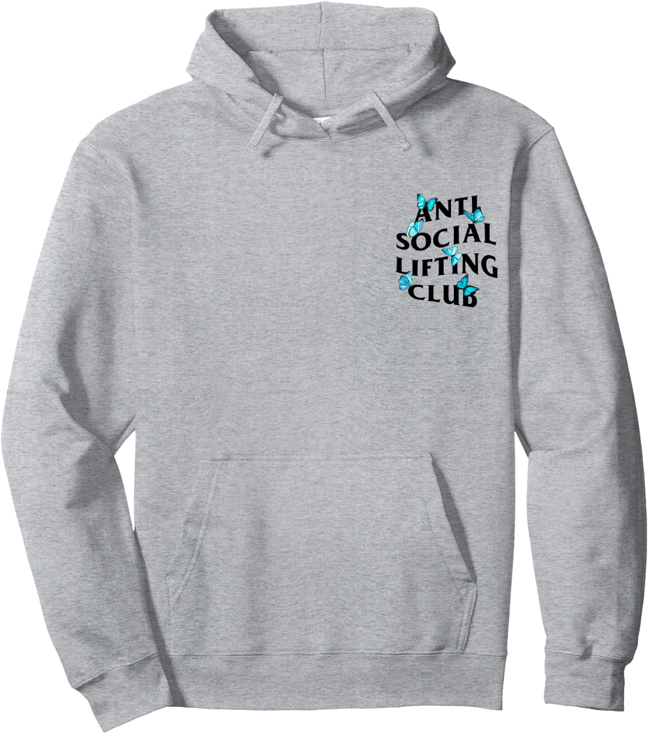Anti Social Lifting Club with butterflies Hoodie - Hoodie | Ash