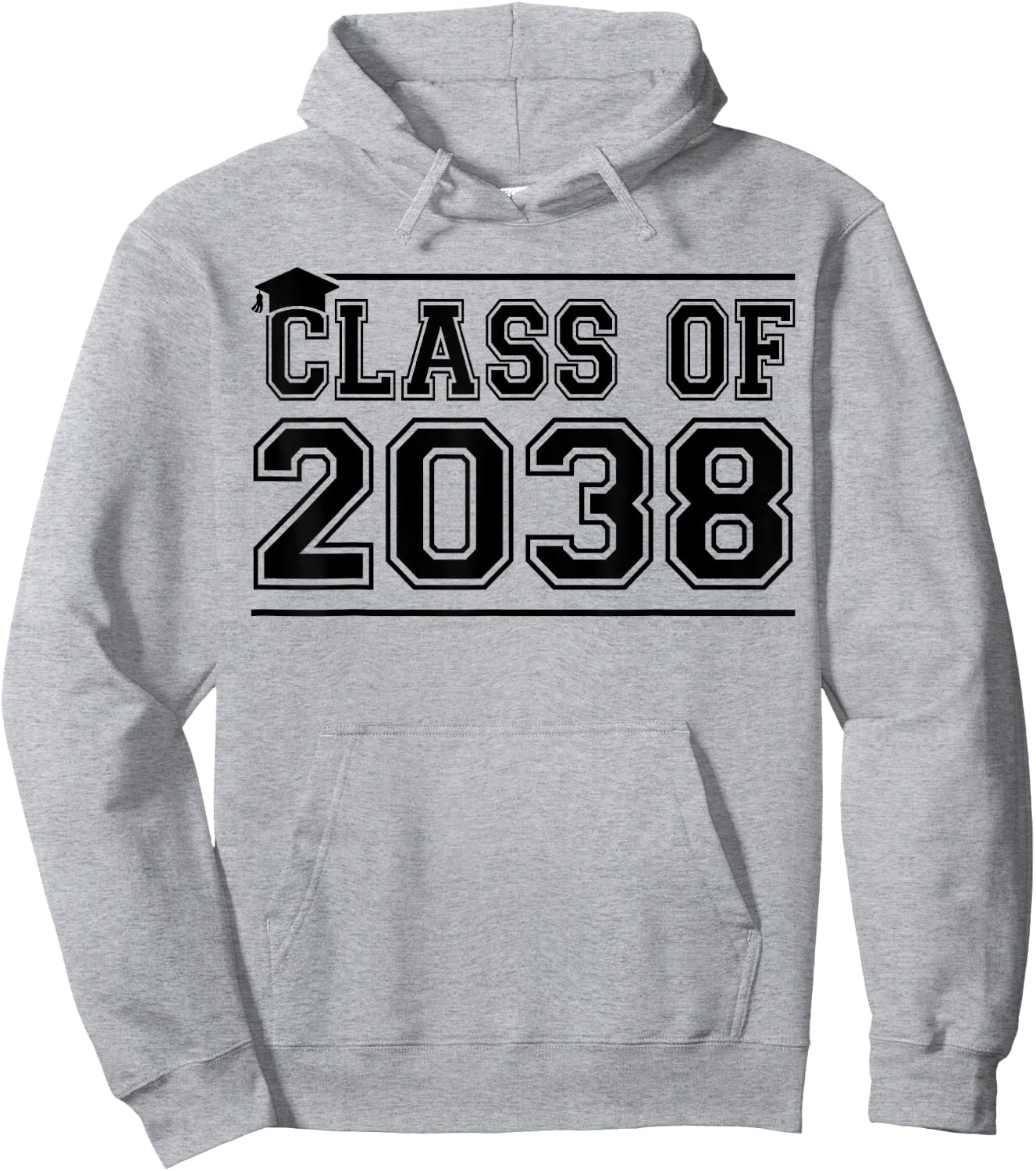 Class of 2038 Grow With Me Handprints On Back K to 12 Grade Hoodie - Hoodie | Ash