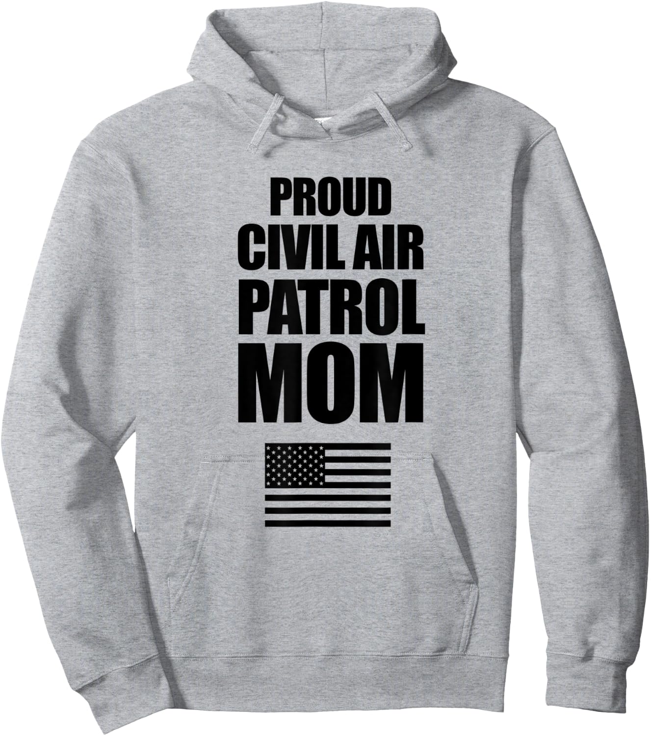 Proud Civil Air Patrol Mom Shirt with American Flag Women Men Hoodie - Hoodie | Ash