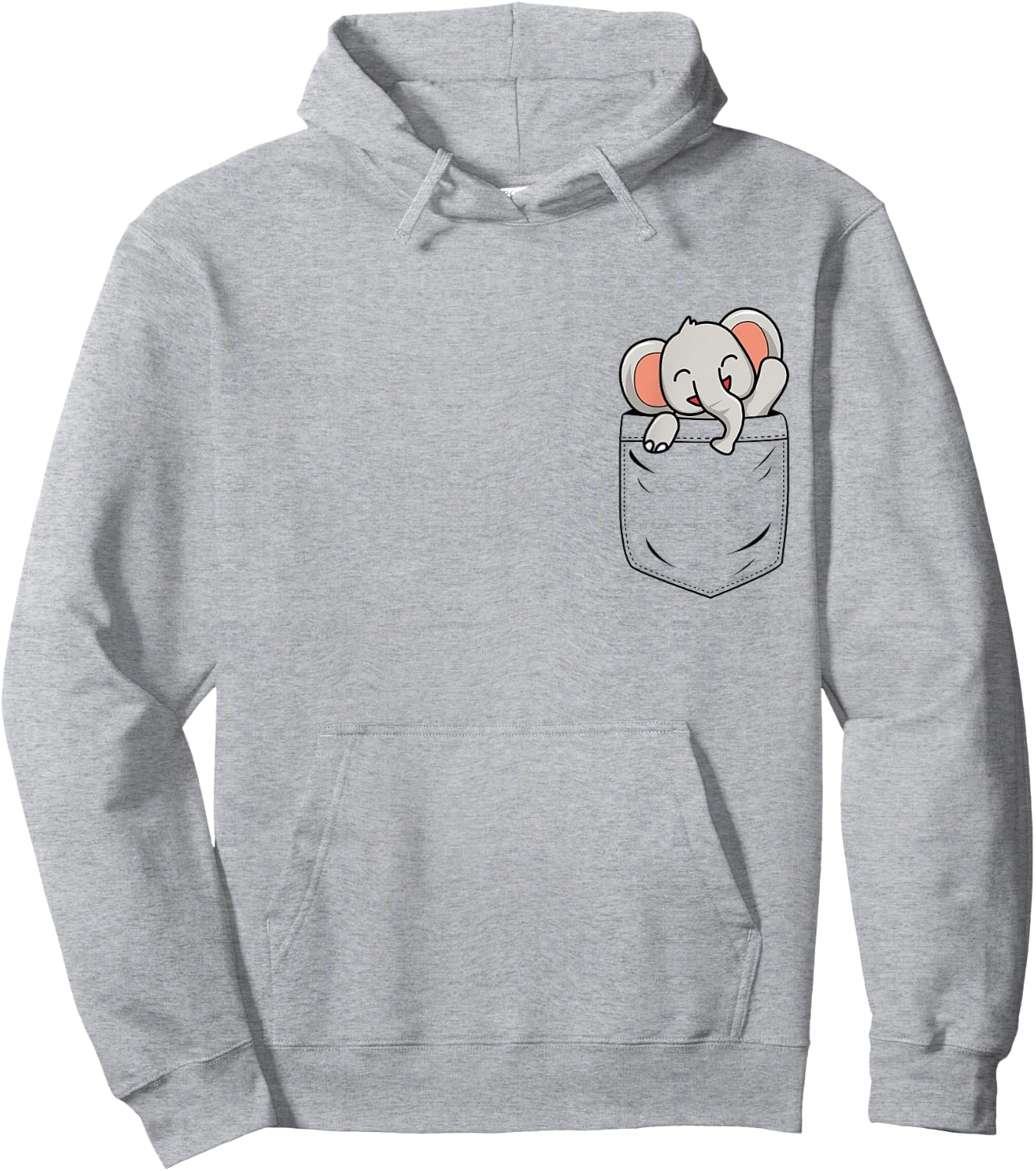 Elephant Lovers Cute Funny Elephant In Pocket Hoodie - Hoodie | Ash