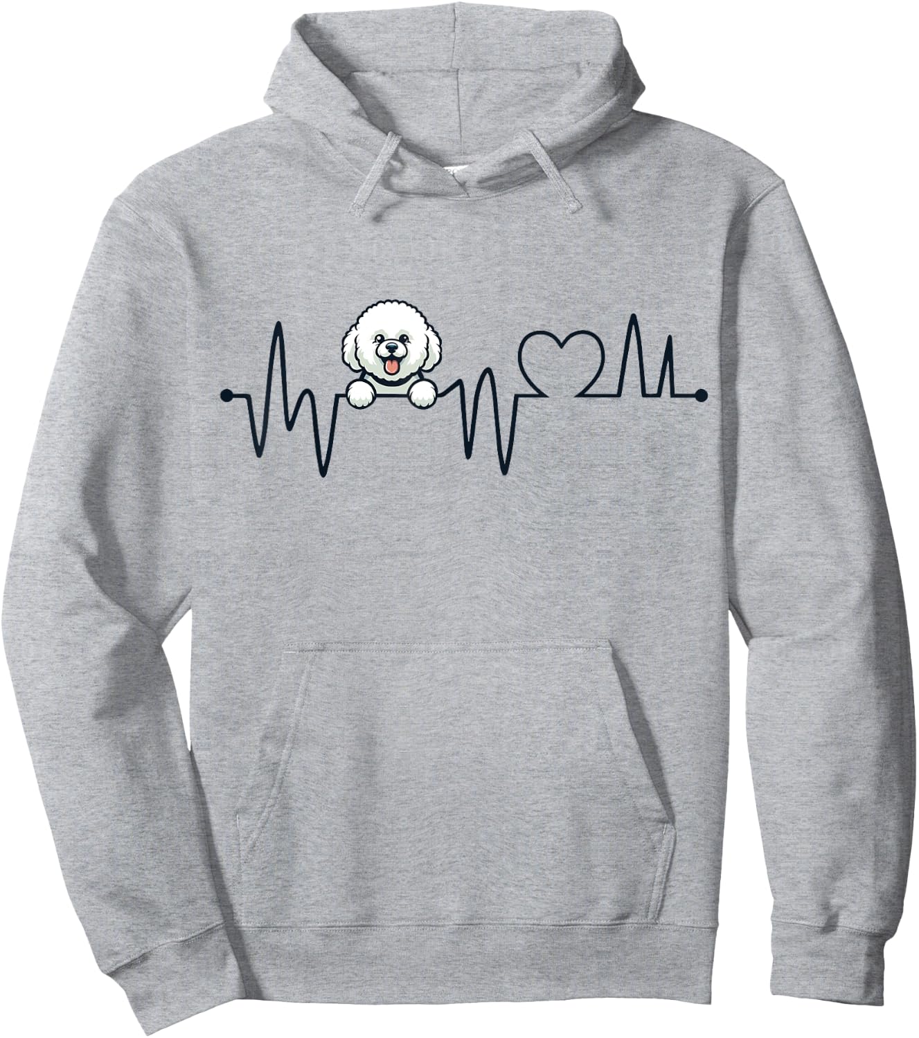 Bichon Frise Heartbeat - Men Women Kids Bichon Lover Hoodie - Hoodie | Ash