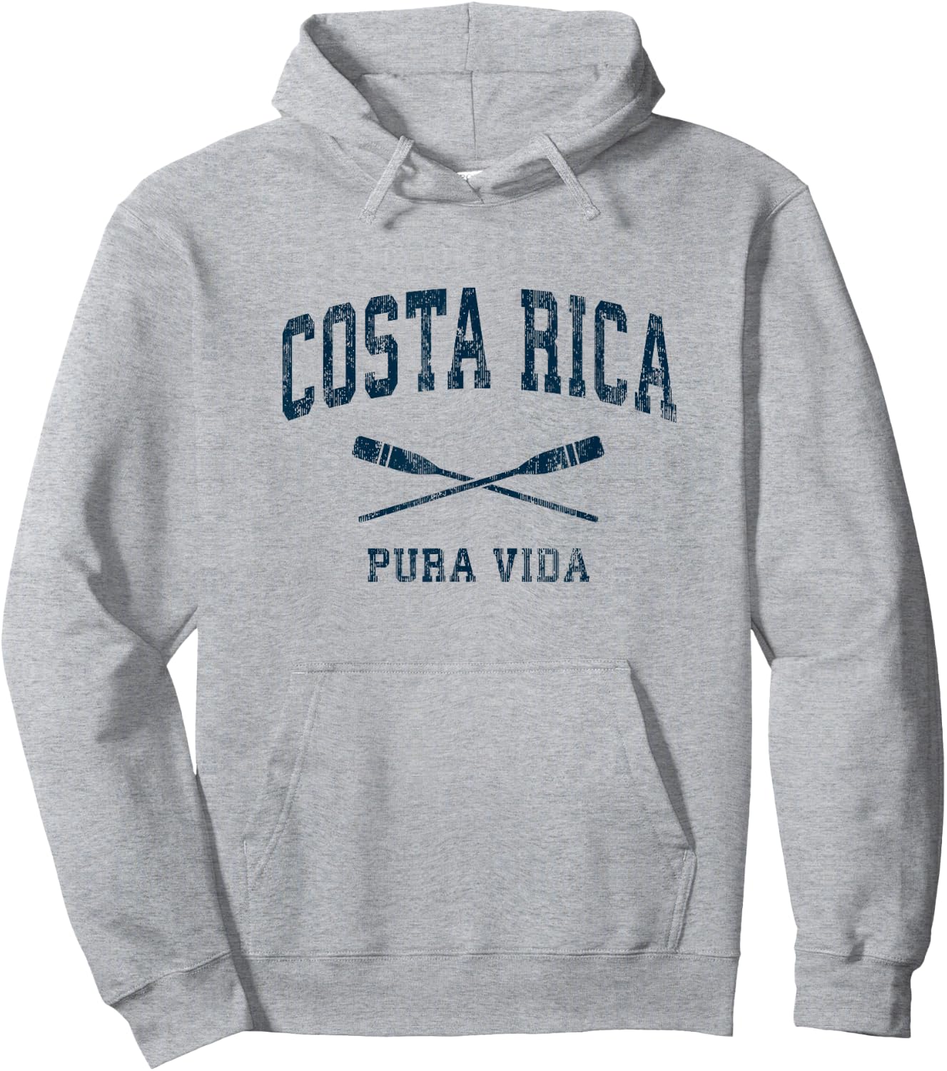 Costa Rica Costa Rica Vintage Nautical Paddles Sports Oars Hoodie - Hoodie | Ash